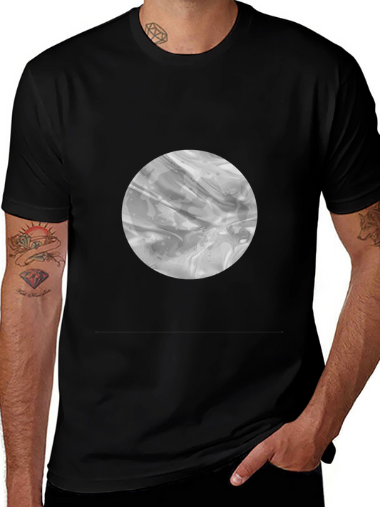 Abstract Circle Graphic Black T-Shirt