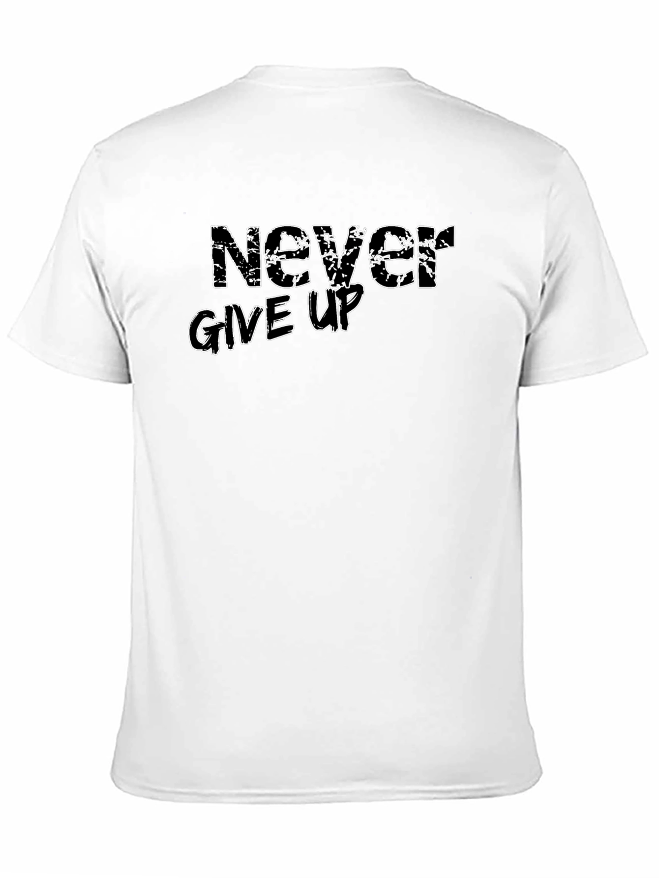 Never Give Up Black T-Shirt for Motivation