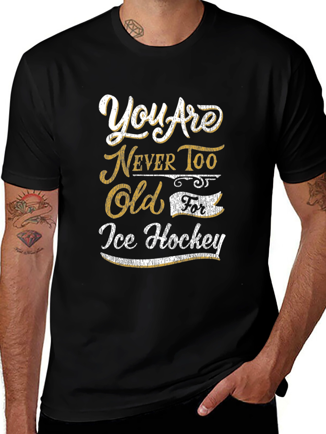 Never Too Old For Ice Hockey Graphic Tee