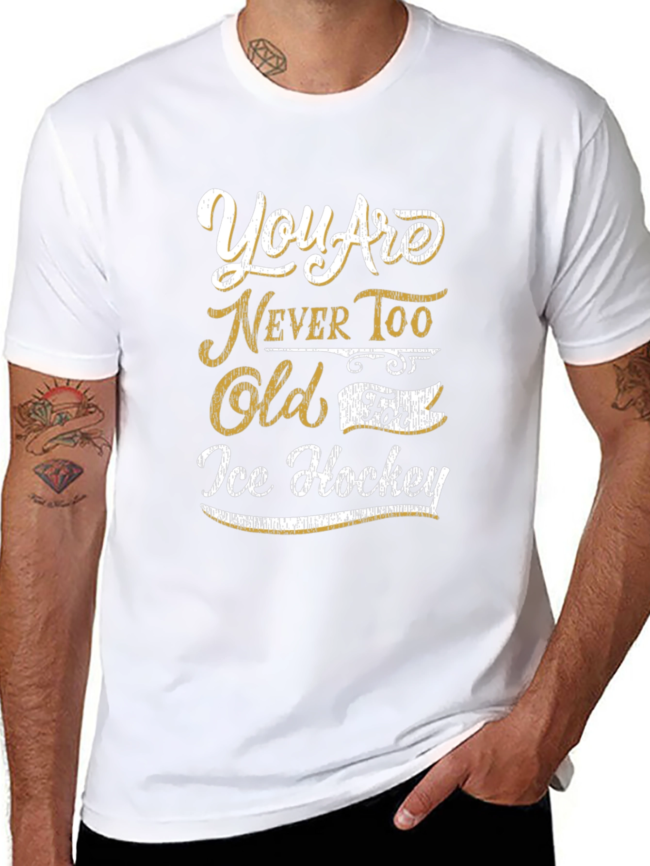 Never Too Old For Ice Hockey Graphic Tee