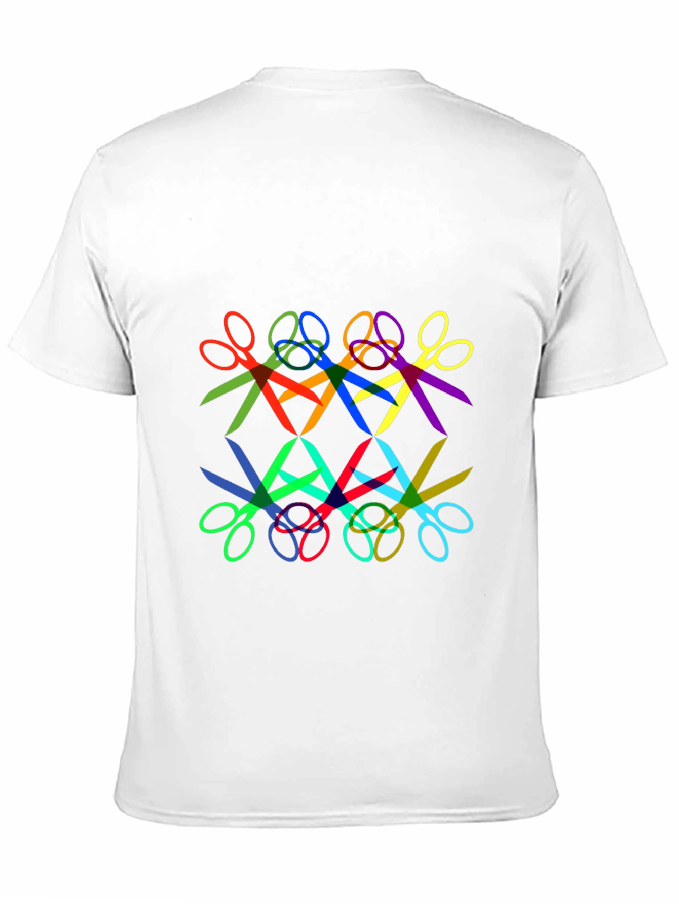 Abstract Geometric Scissors Pattern Black T-Shirt