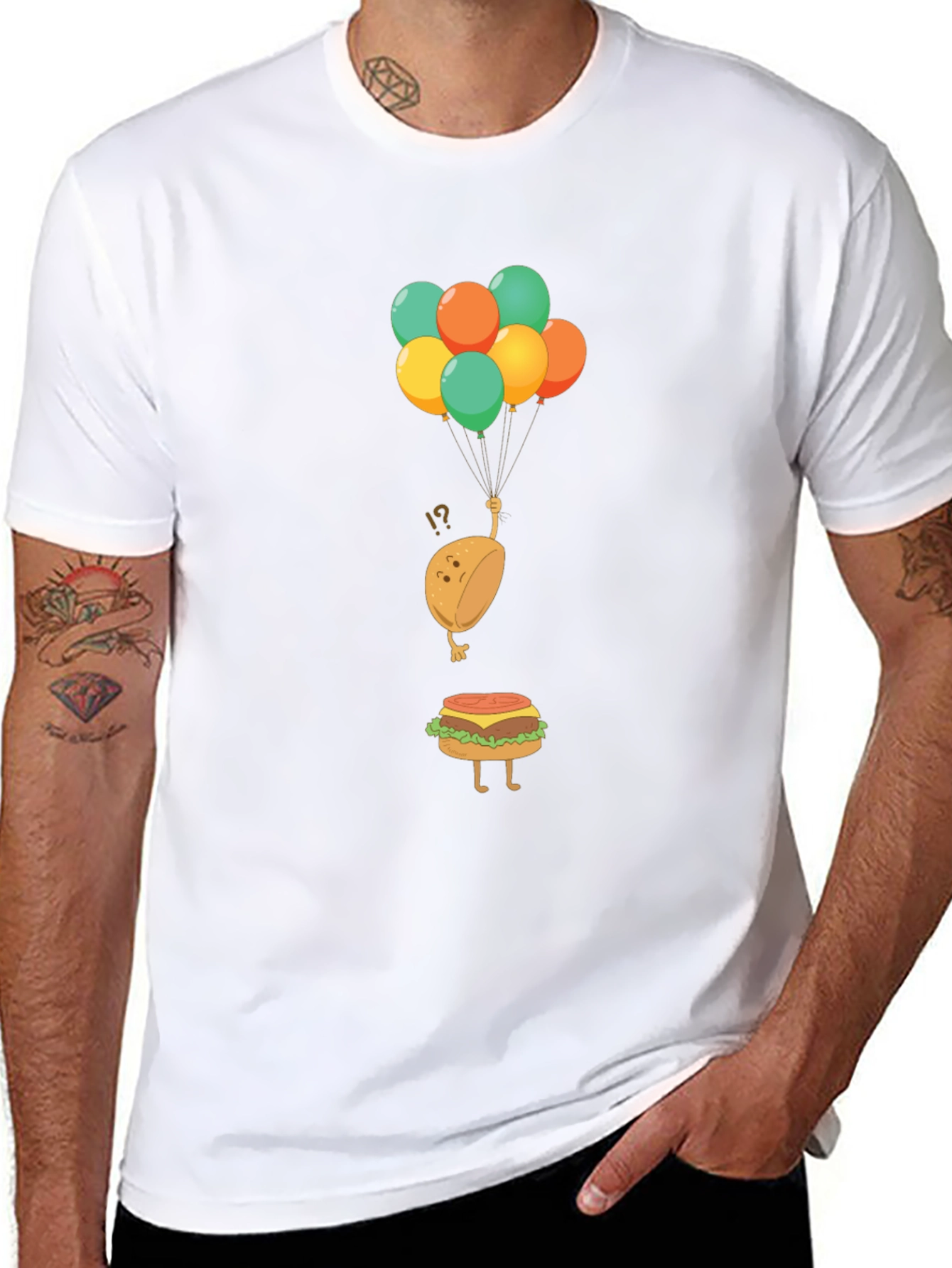 Funny Burger Bun Balloons T-Shirt