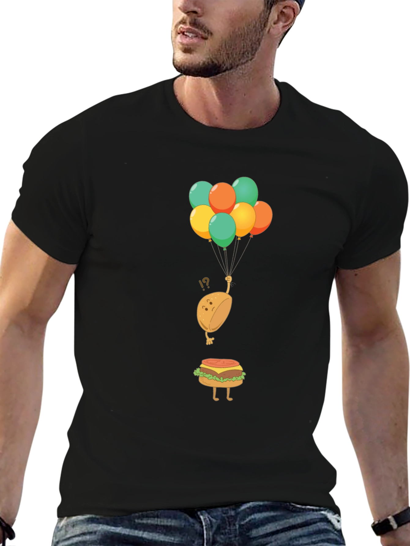 Funny Burger Bun Balloons T-Shirt