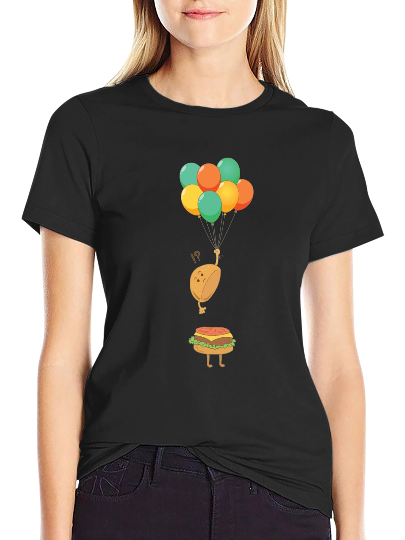 Funny Burger Bun Balloons T-Shirt