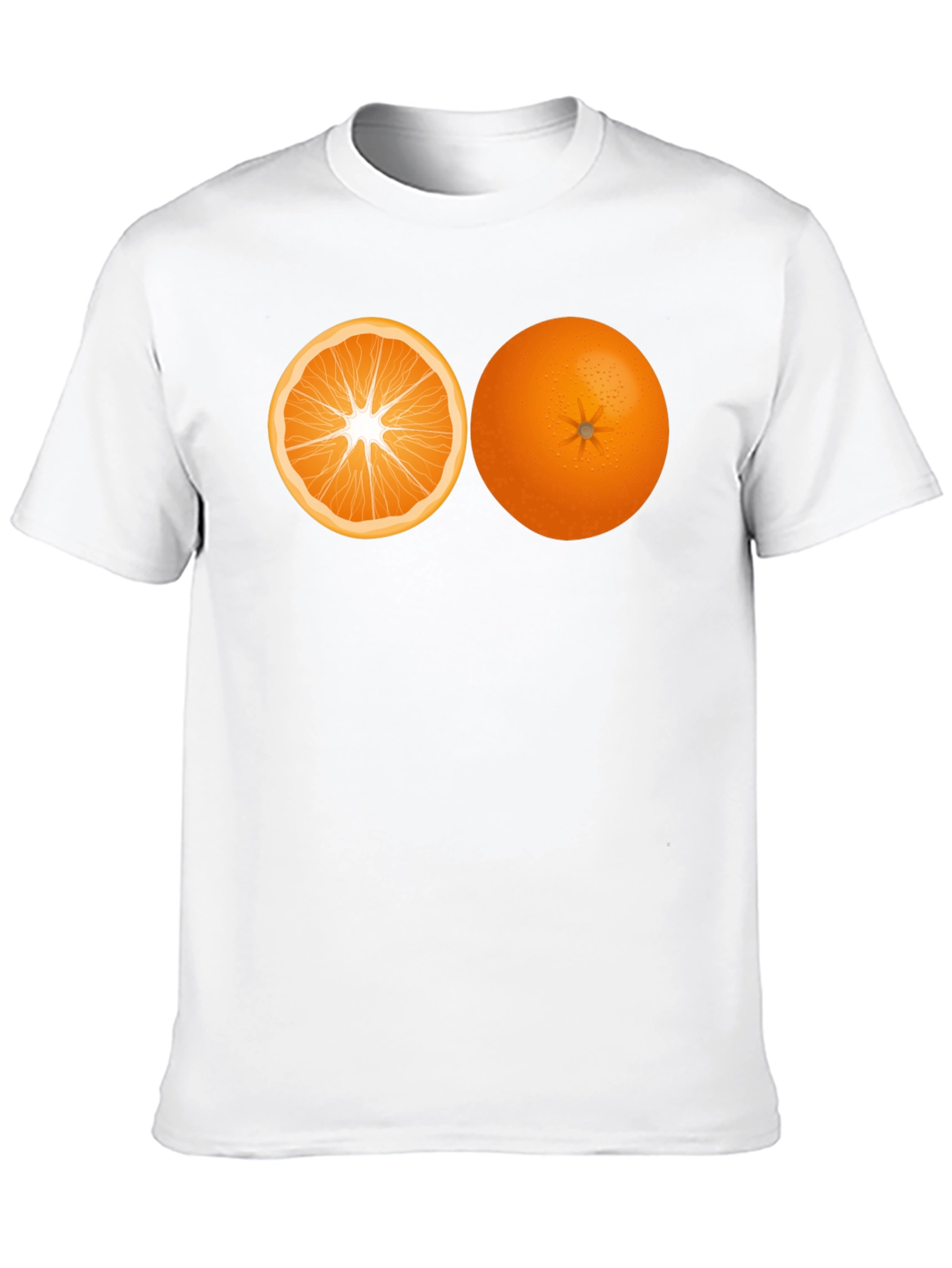 Orange Graphic T-Shirt - Fruit Design Tee