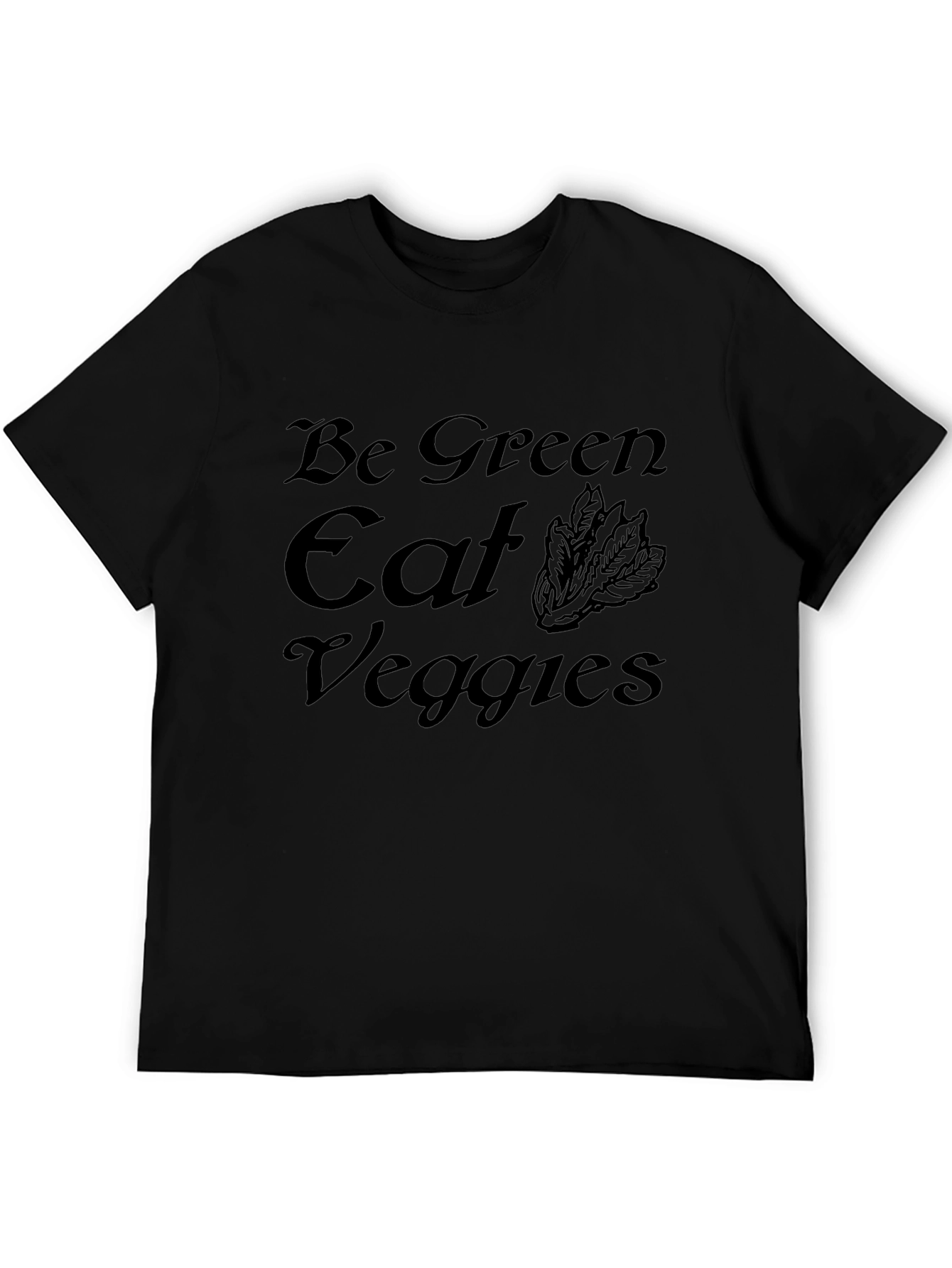 Be Green Eat Veggies Graphic Tee - Black