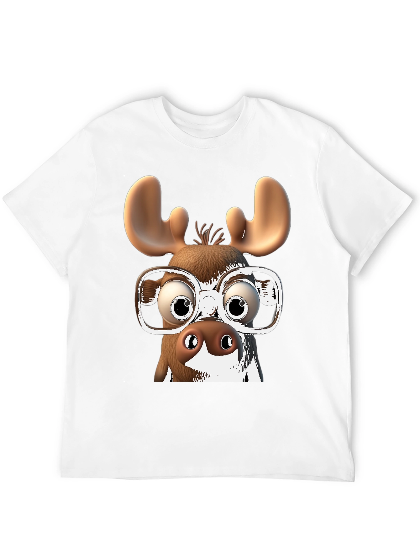 Funny Moose with Glasses Graphic Tee