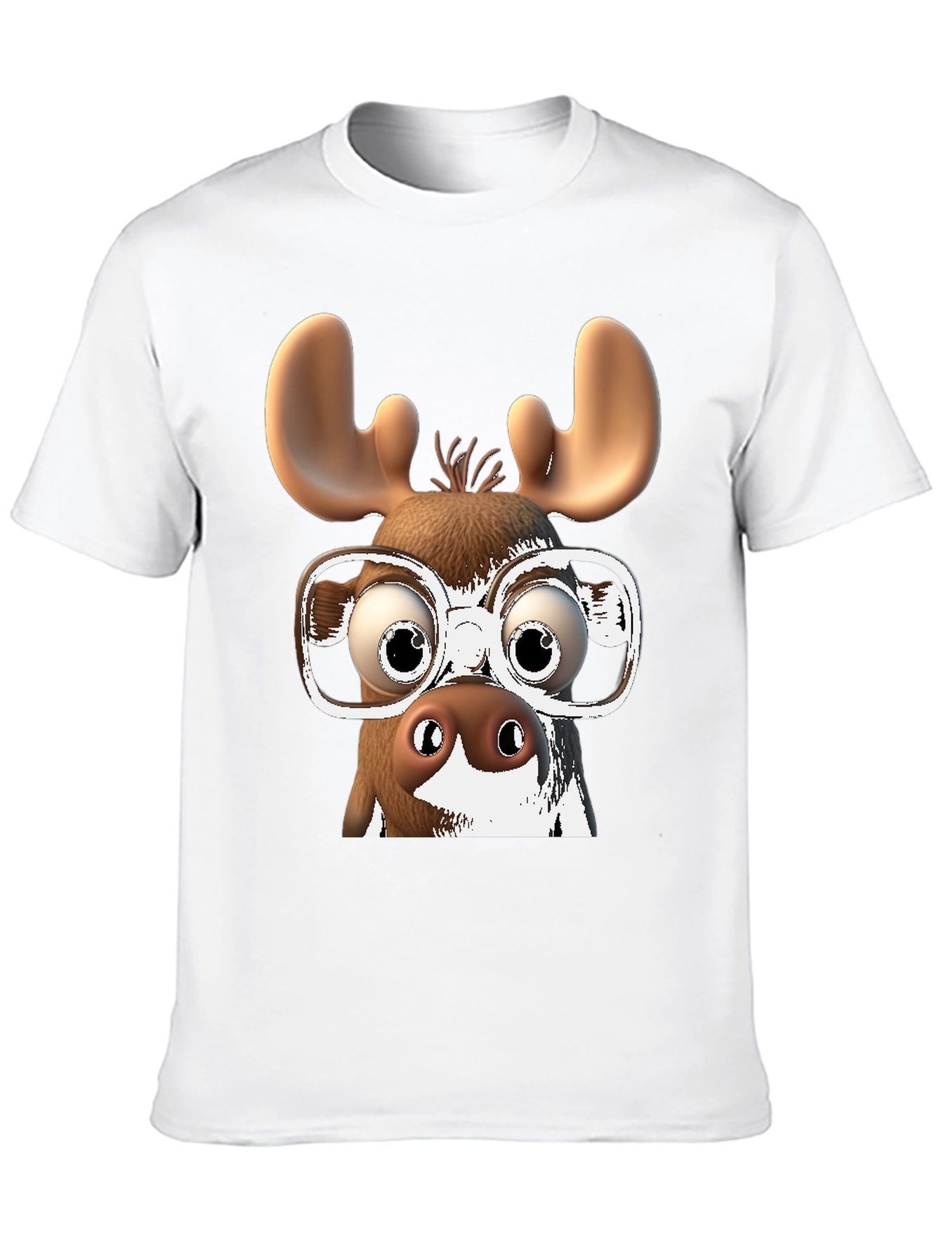 Funny Moose with Glasses Graphic Tee