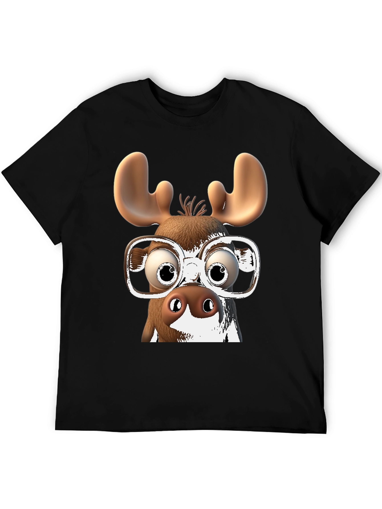 Funny Moose with Glasses Graphic Tee