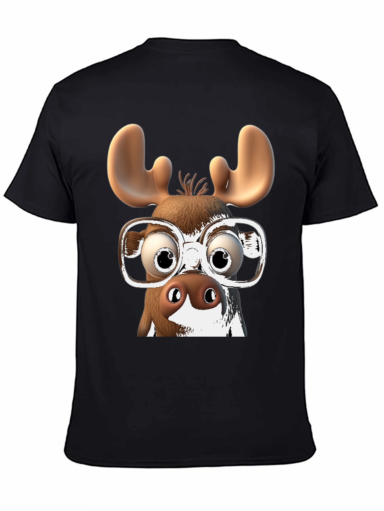 Funny Moose with Glasses Graphic Tee