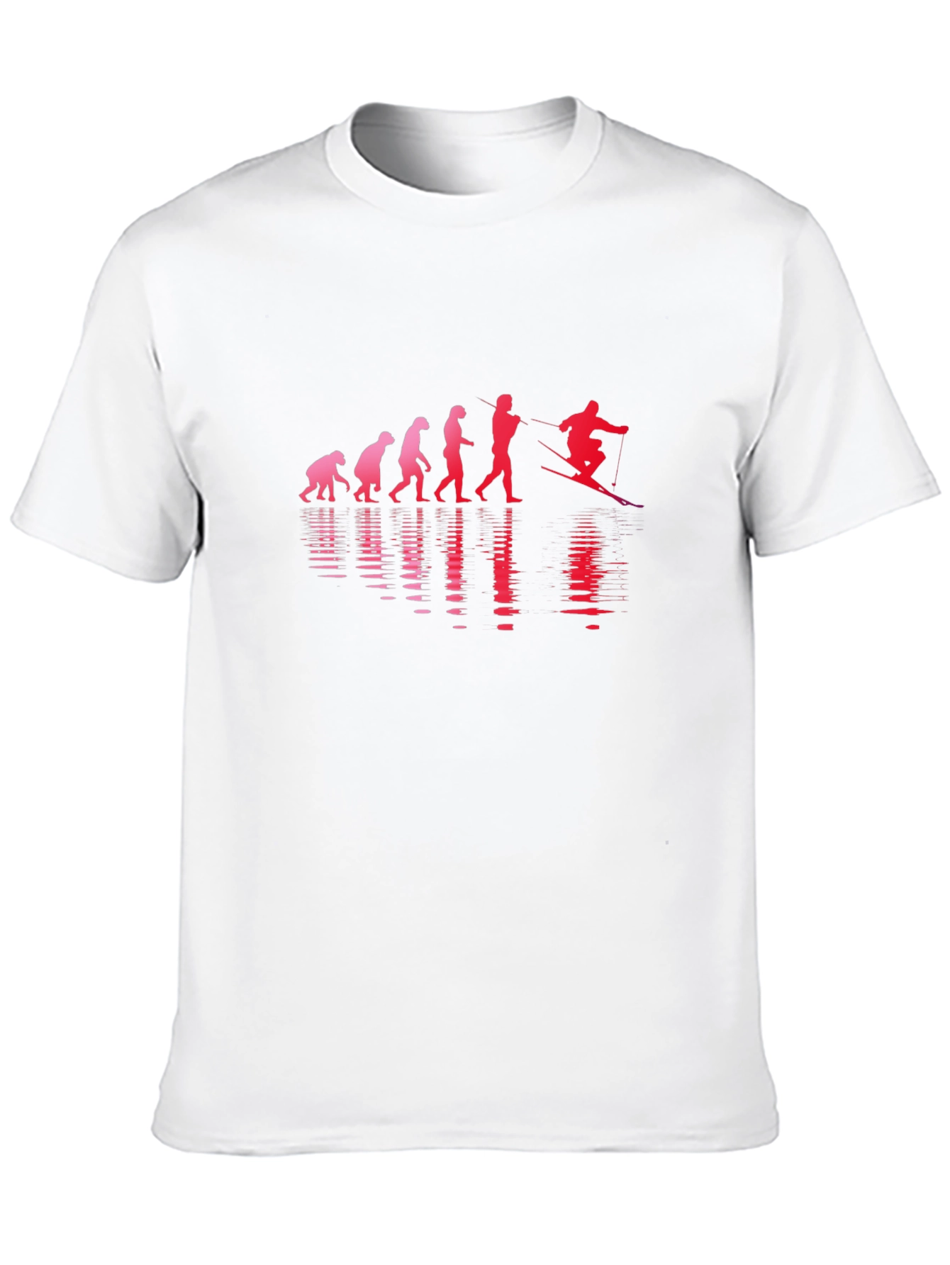 Evolution of Skiing Black T-Shirt