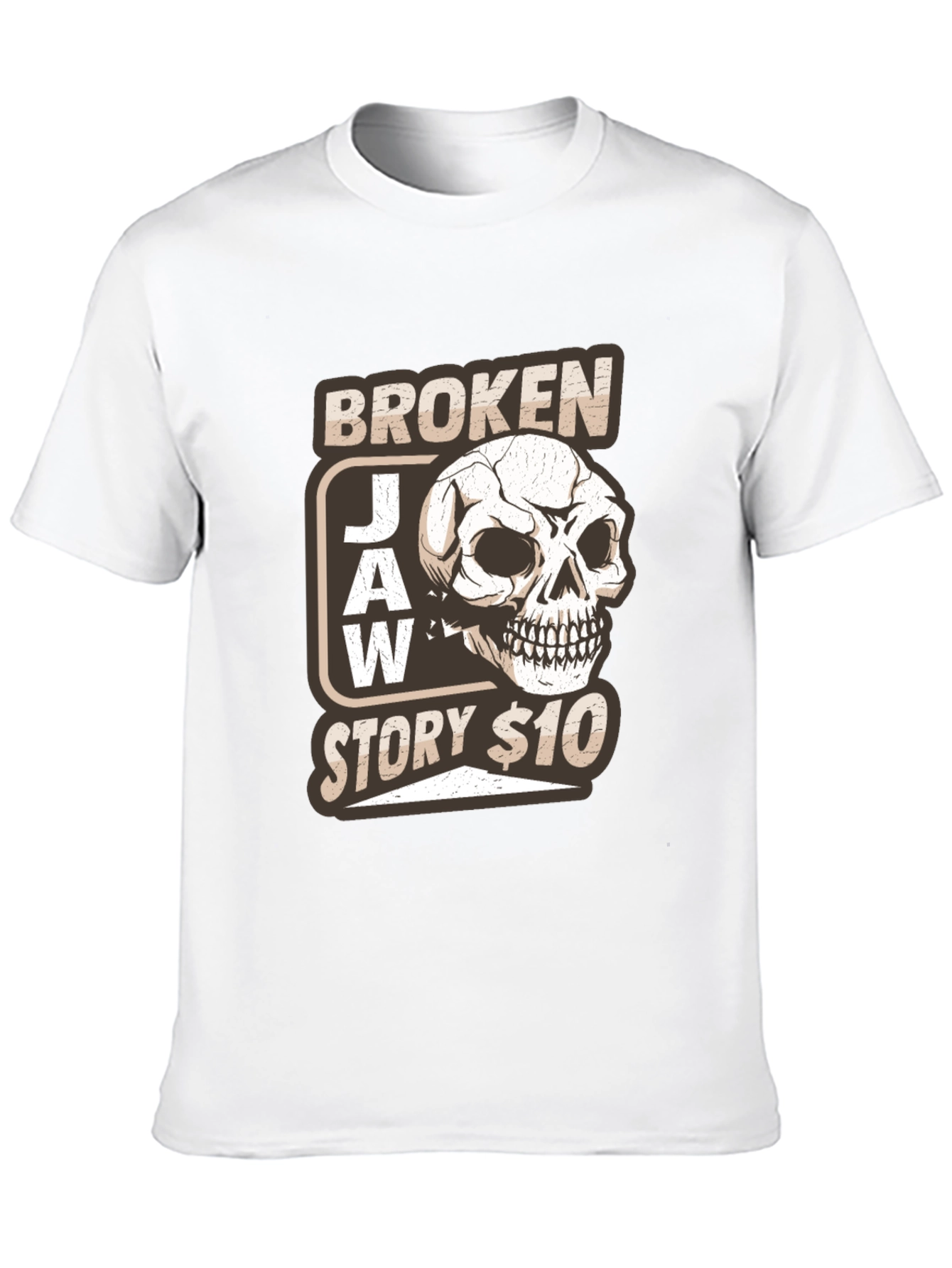 Broken Jaw Story Skull Graphic T-Shirt - Black
