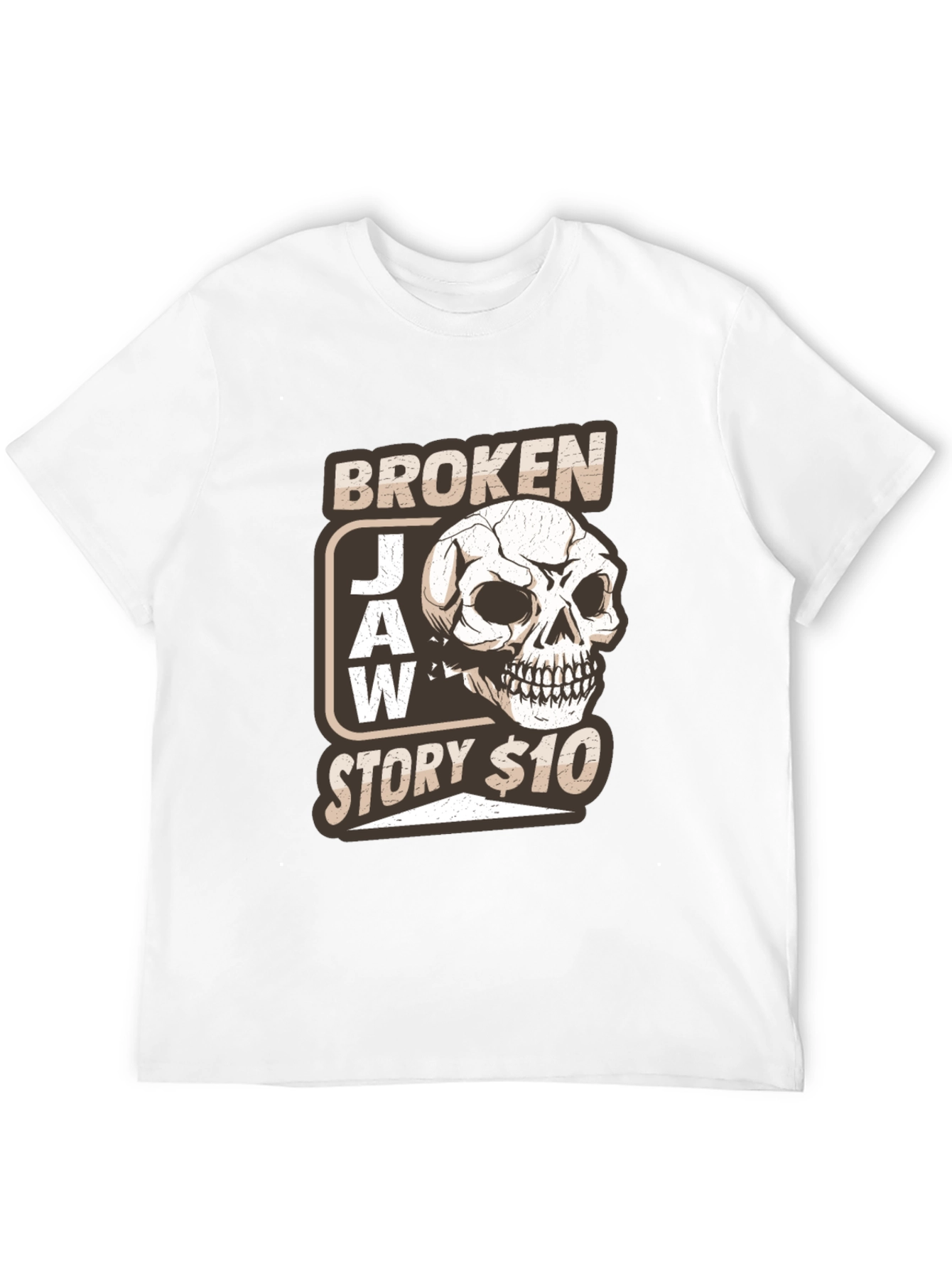 Broken Jaw Story Skull Graphic T-Shirt - Black