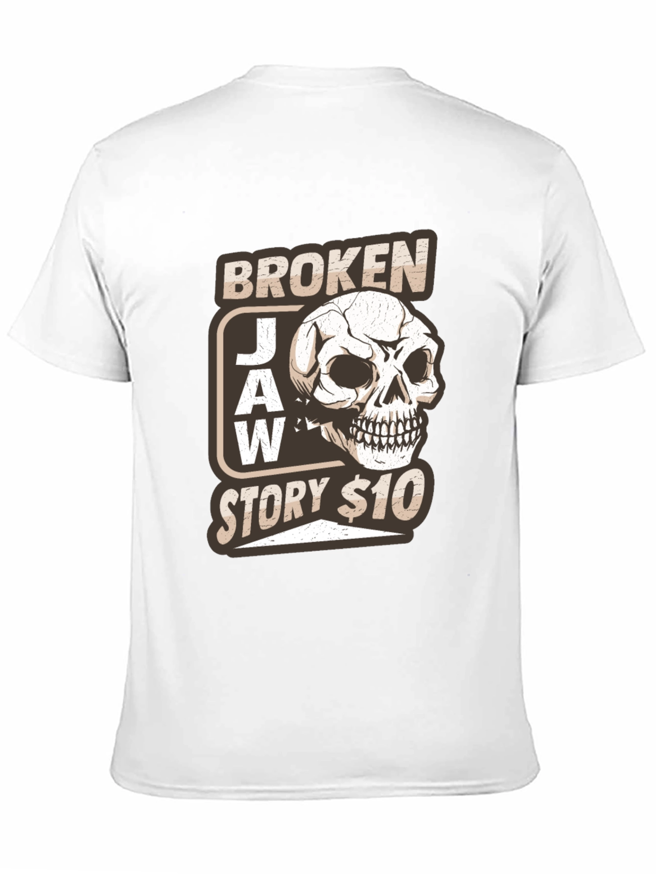Broken Jaw Story Skull Graphic T-Shirt - Black