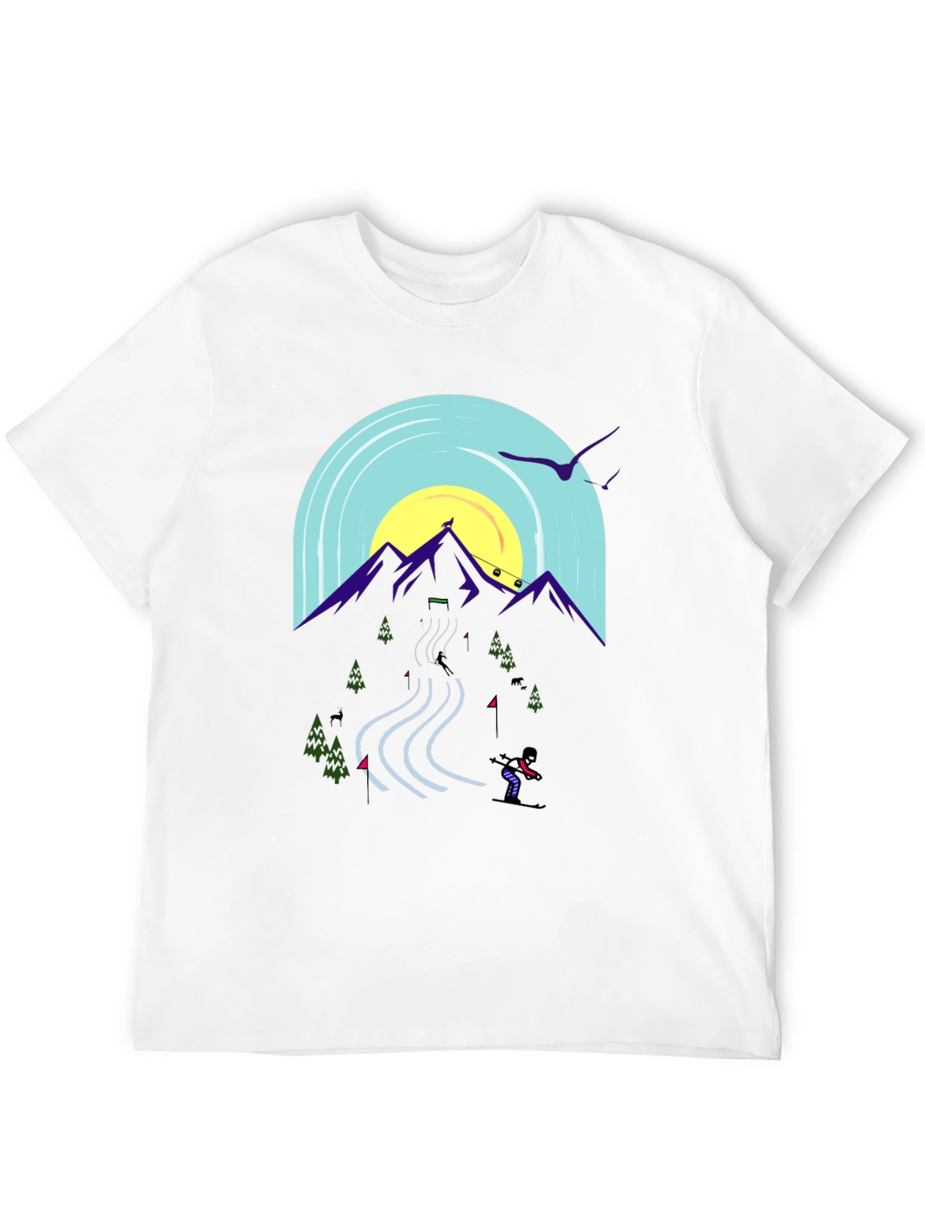 Mountain Ski Scene Graphic Tee
