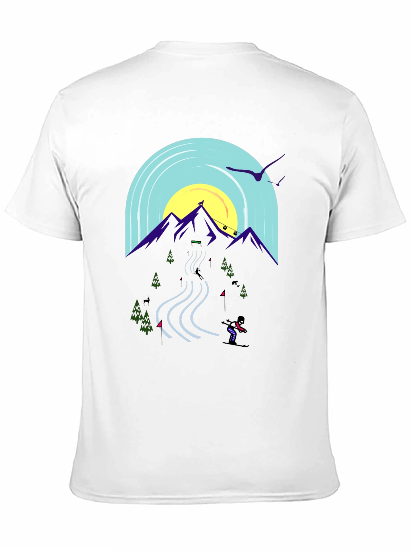 Mountain Ski Scene Graphic Tee