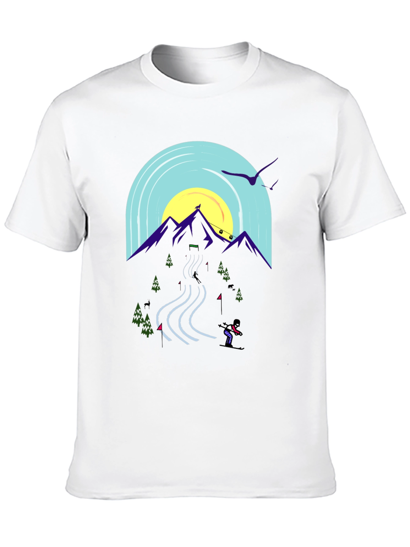 Mountain Ski Scene Graphic Tee