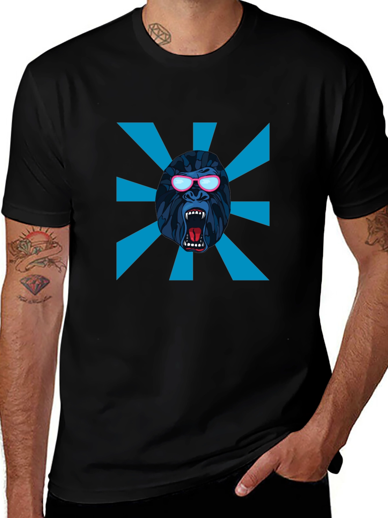 Cool Gorilla Graphic Tee - Black