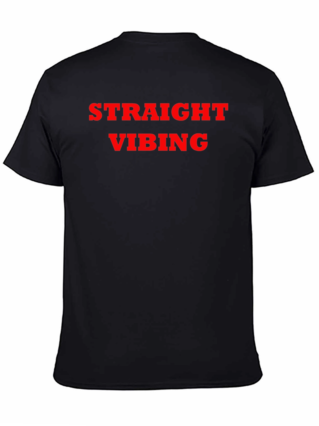 Straight Vibing Graphic Tee - Black Cotton Blend Shirt