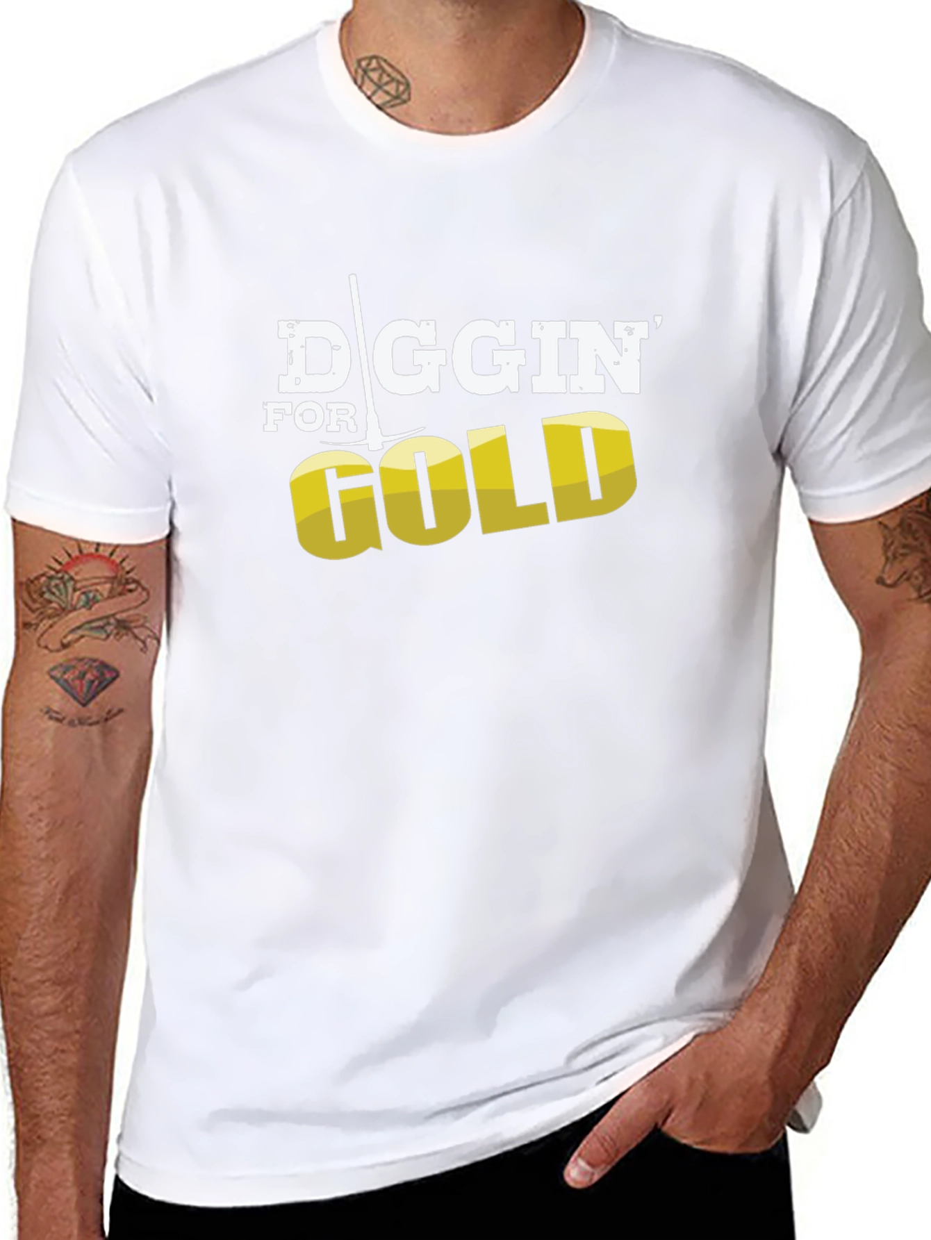 Diggin for Gold Mens Black T-Shirt