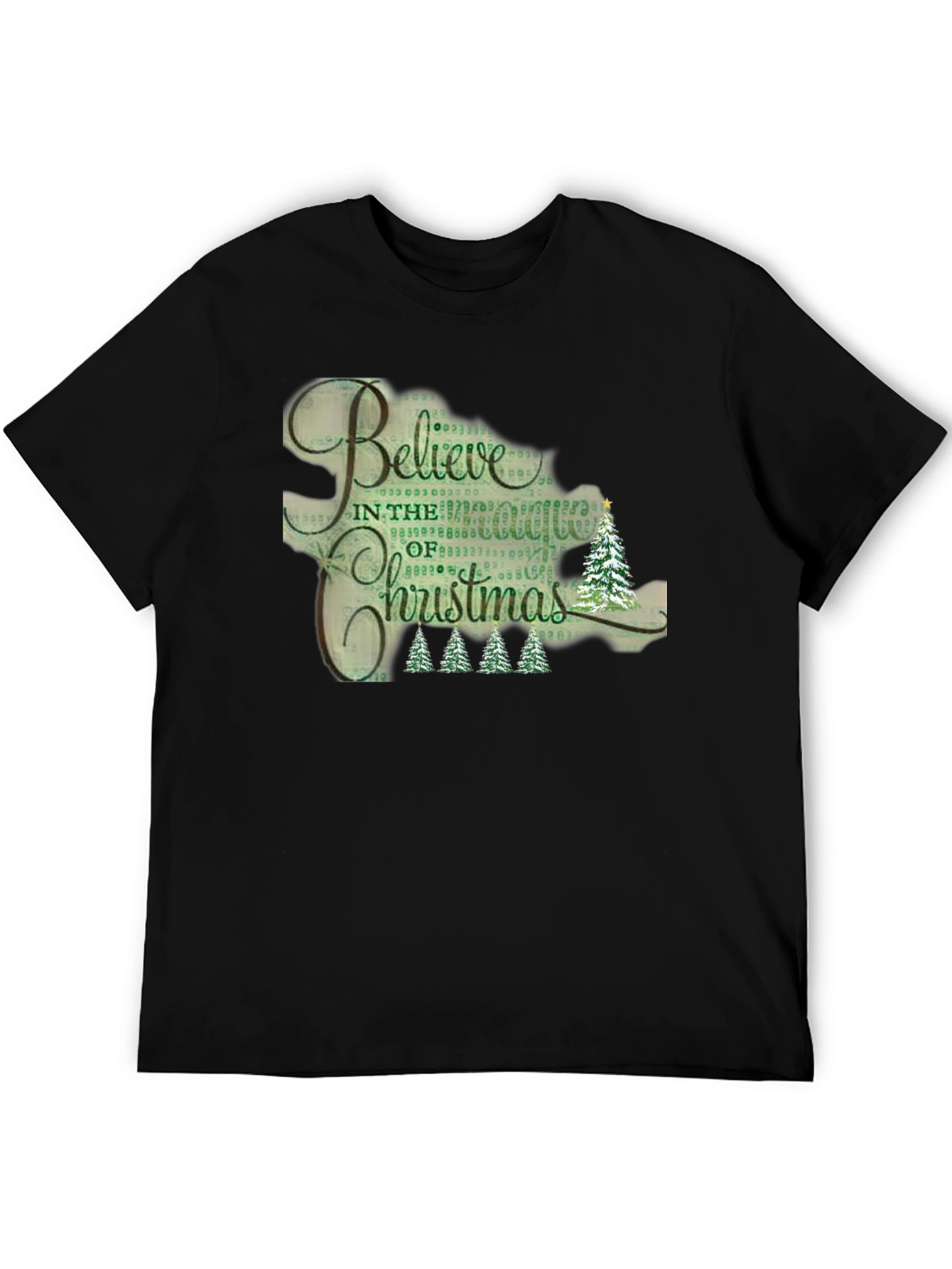 Believe Christmas Graphic Tee - Black T-Shirt