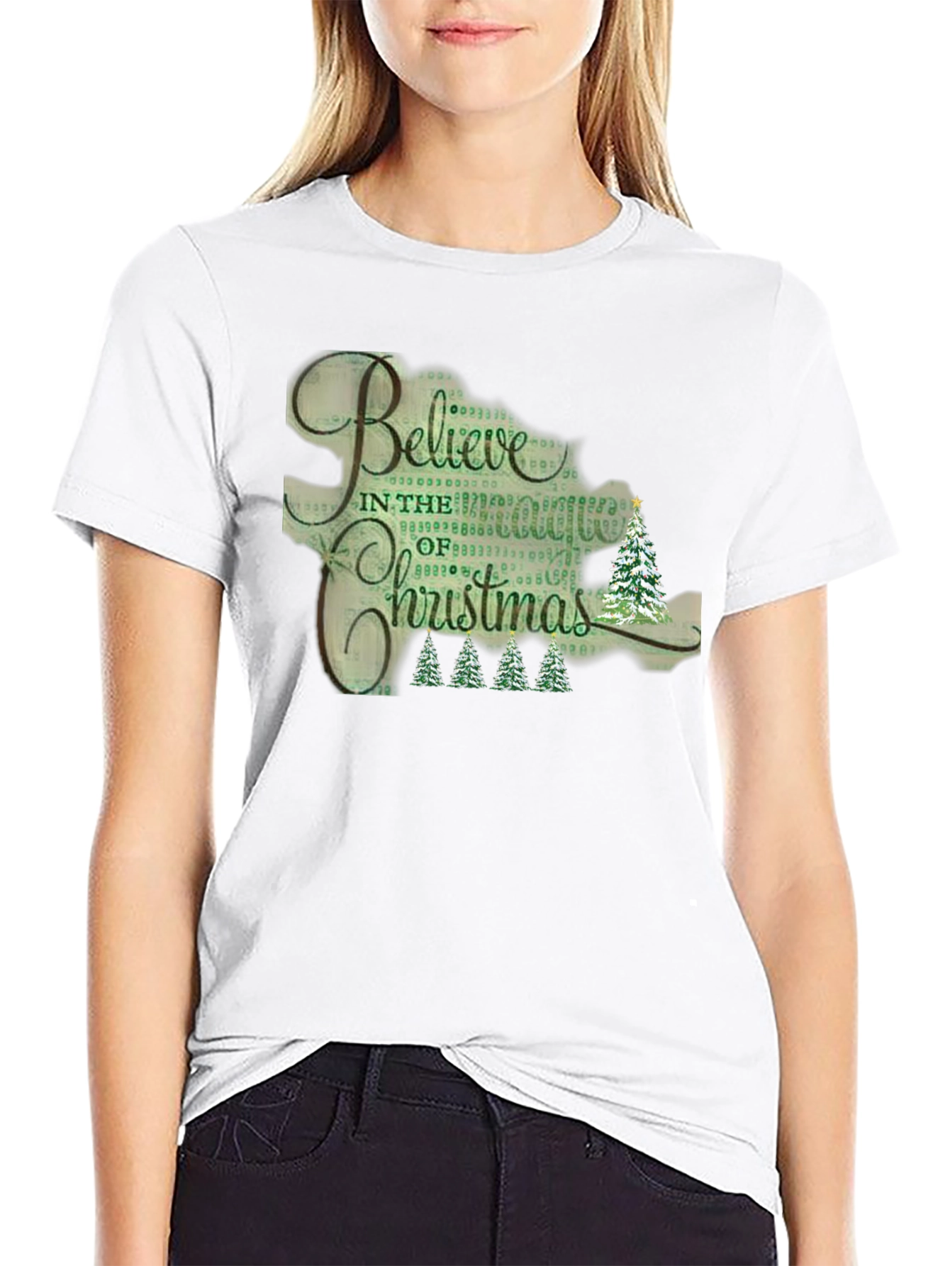Believe Christmas Graphic Tee - Black T-Shirt