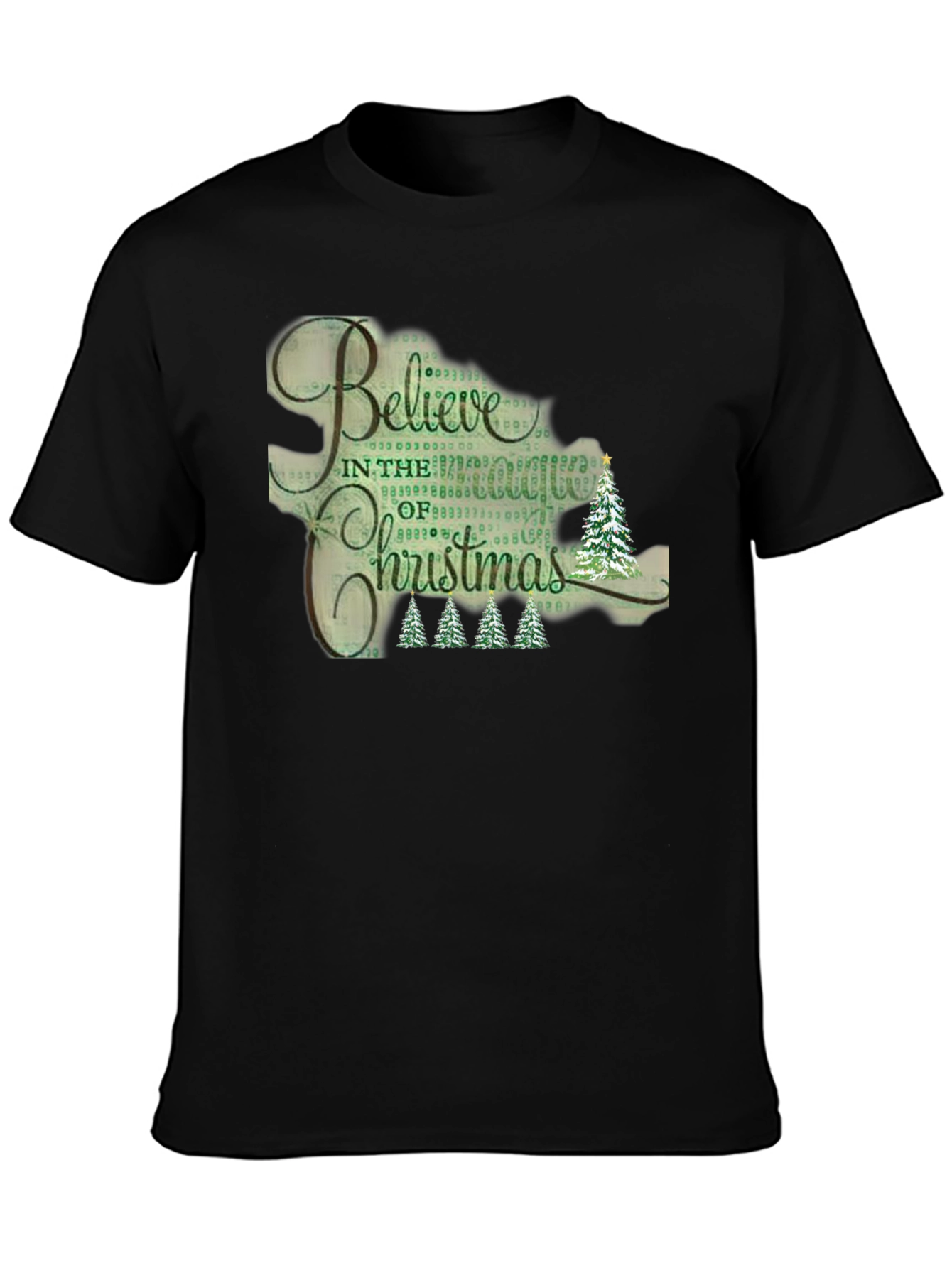Believe Christmas Graphic Tee - Black T-Shirt