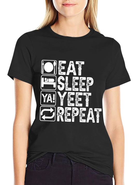 Eat Sleep YA! Yeet Repeat Black Graphic Tee