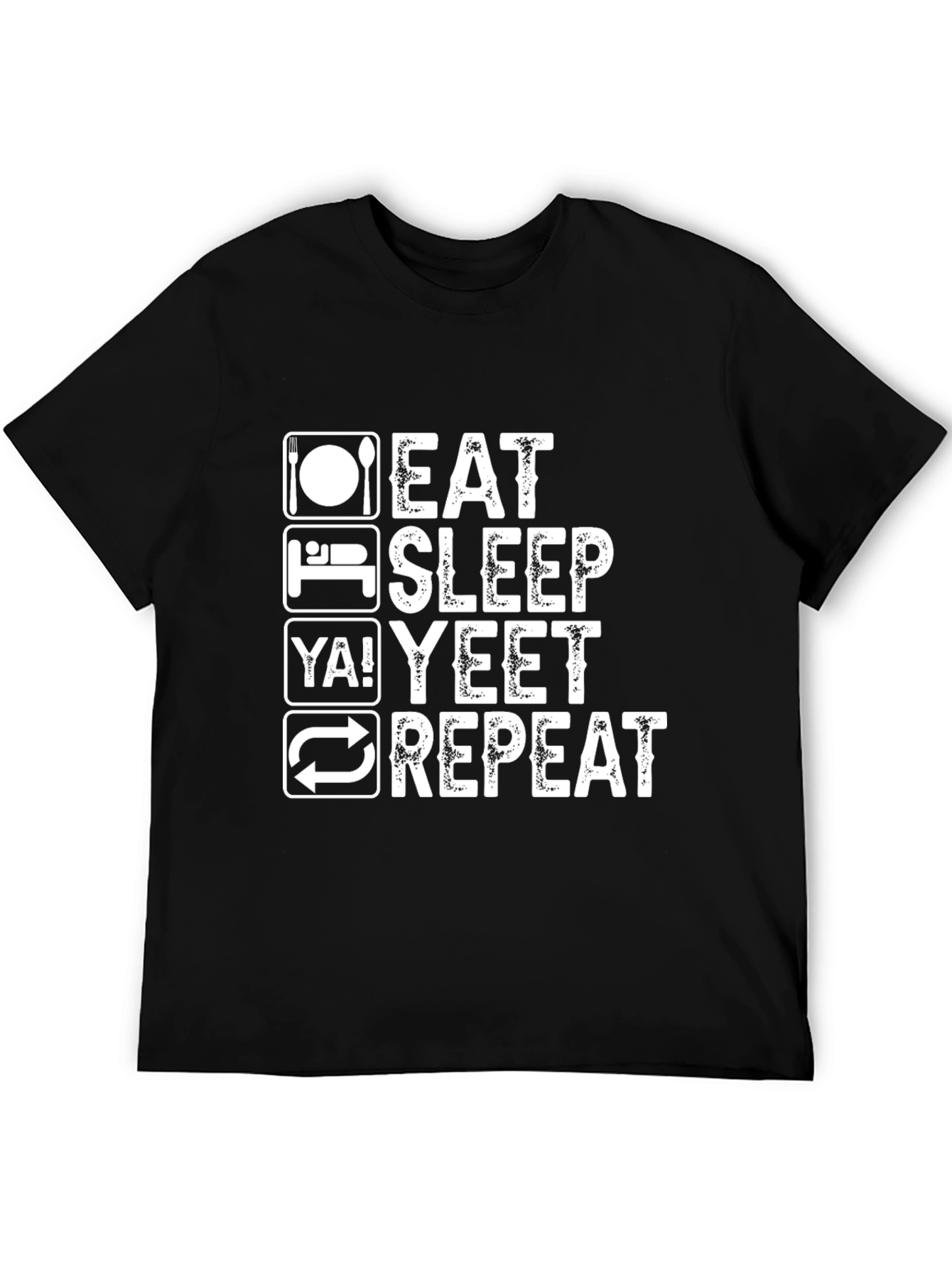 Eat Sleep YA! Yeet Repeat Black Graphic Tee