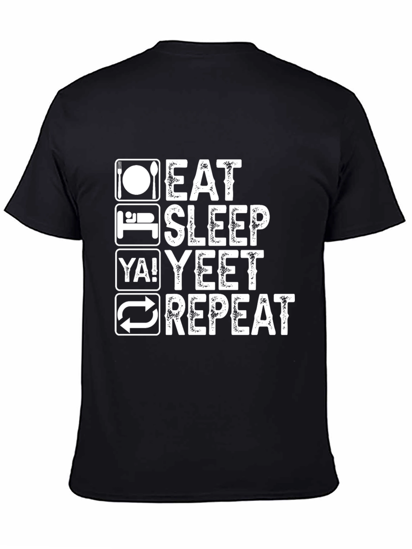 Eat Sleep YA! Yeet Repeat Black Graphic Tee