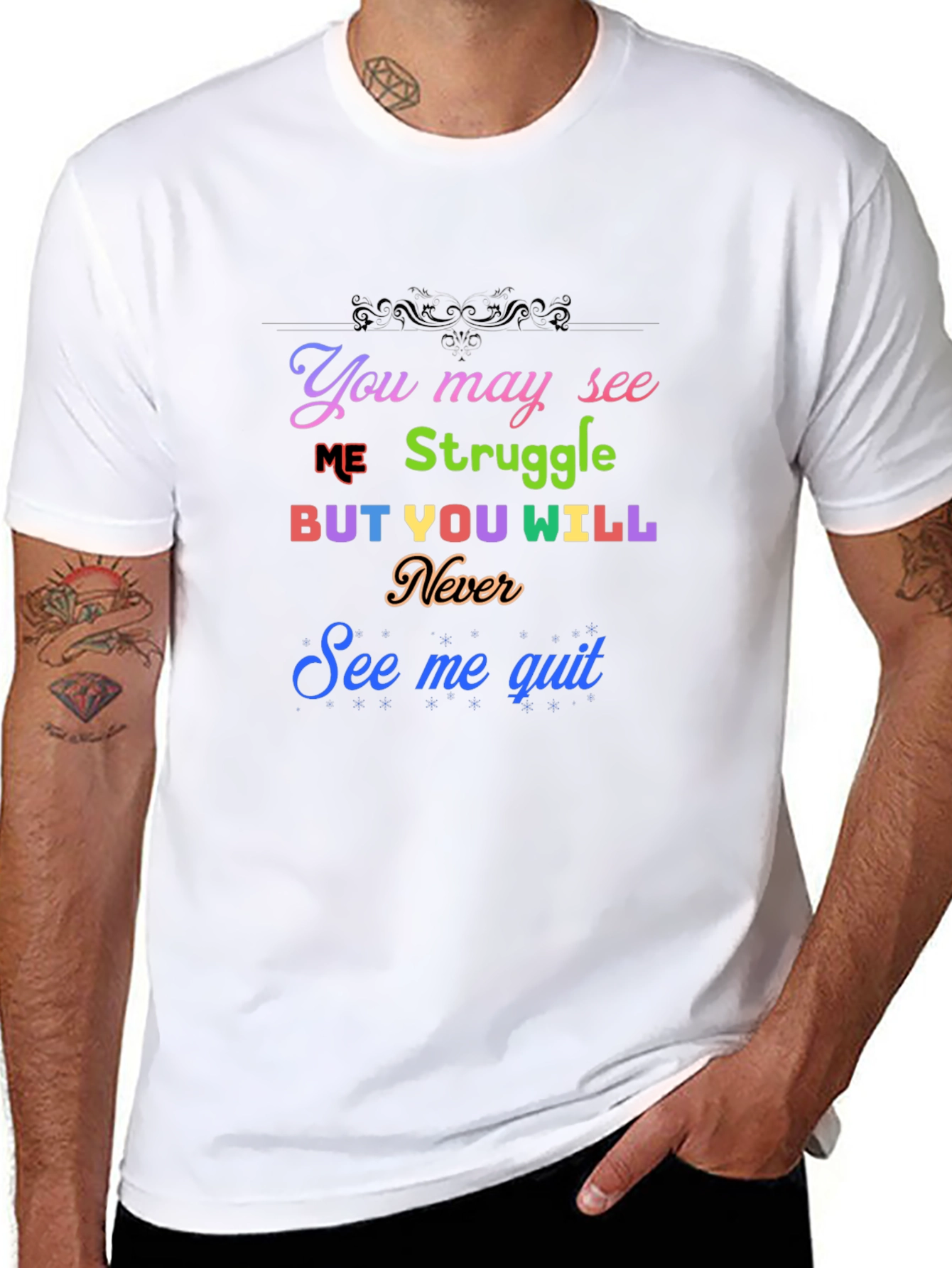 Inspirational Graphic Tee - Never Quit Motivation