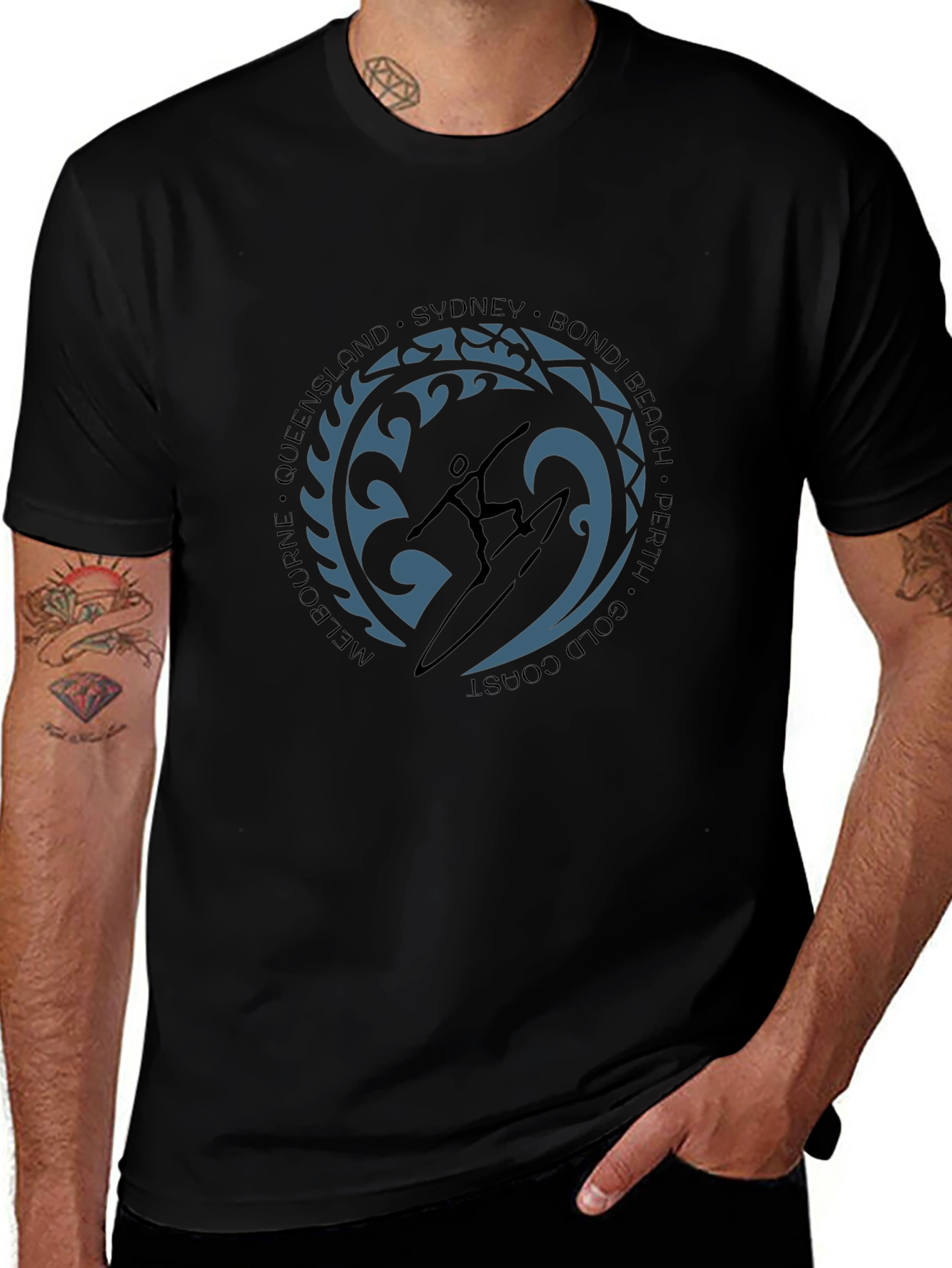 Surfer Silhouette Graphic Tee