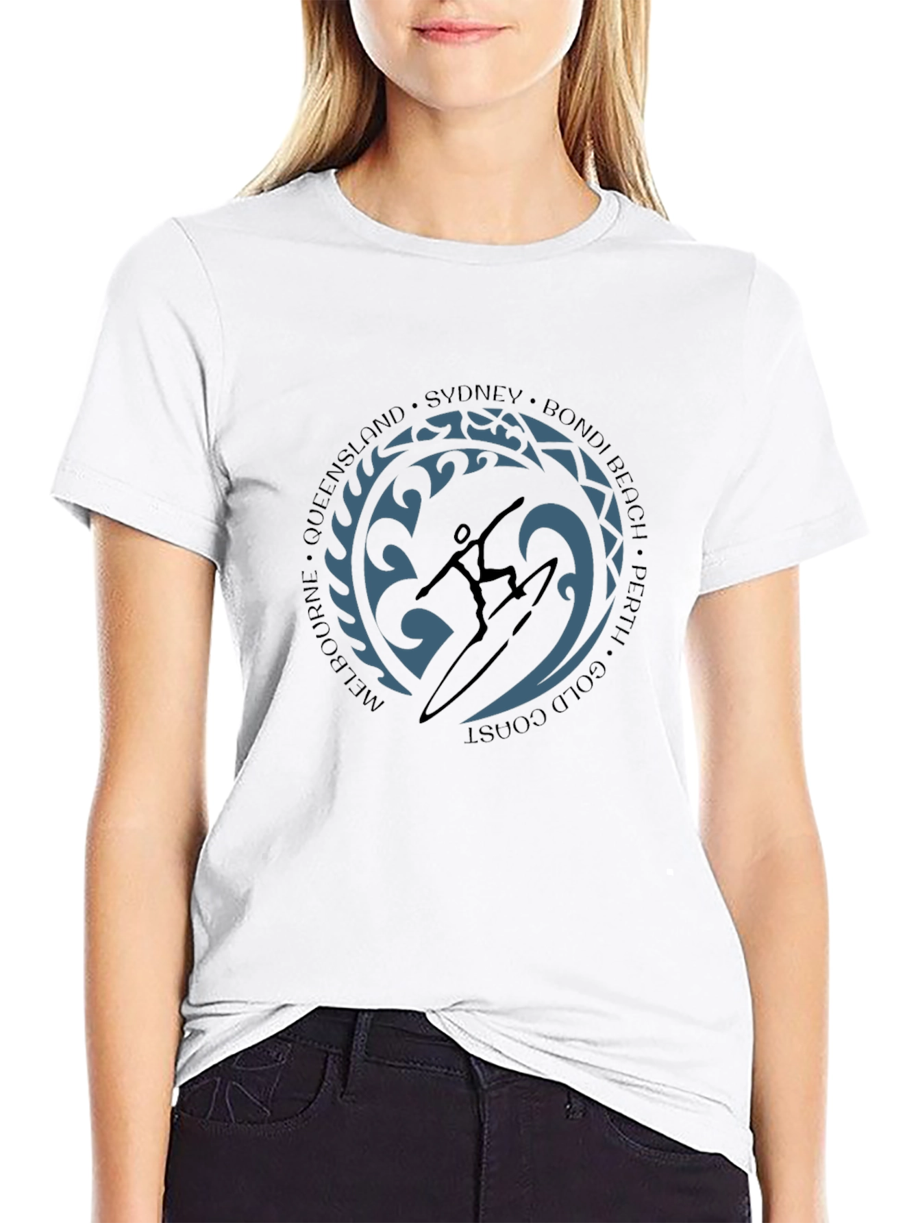 Surfer Silhouette Graphic Tee