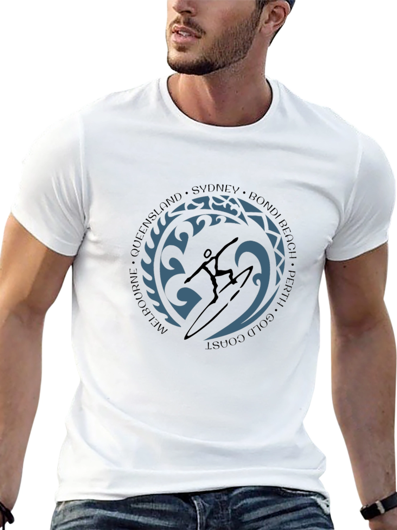 Surfer Silhouette Graphic Tee