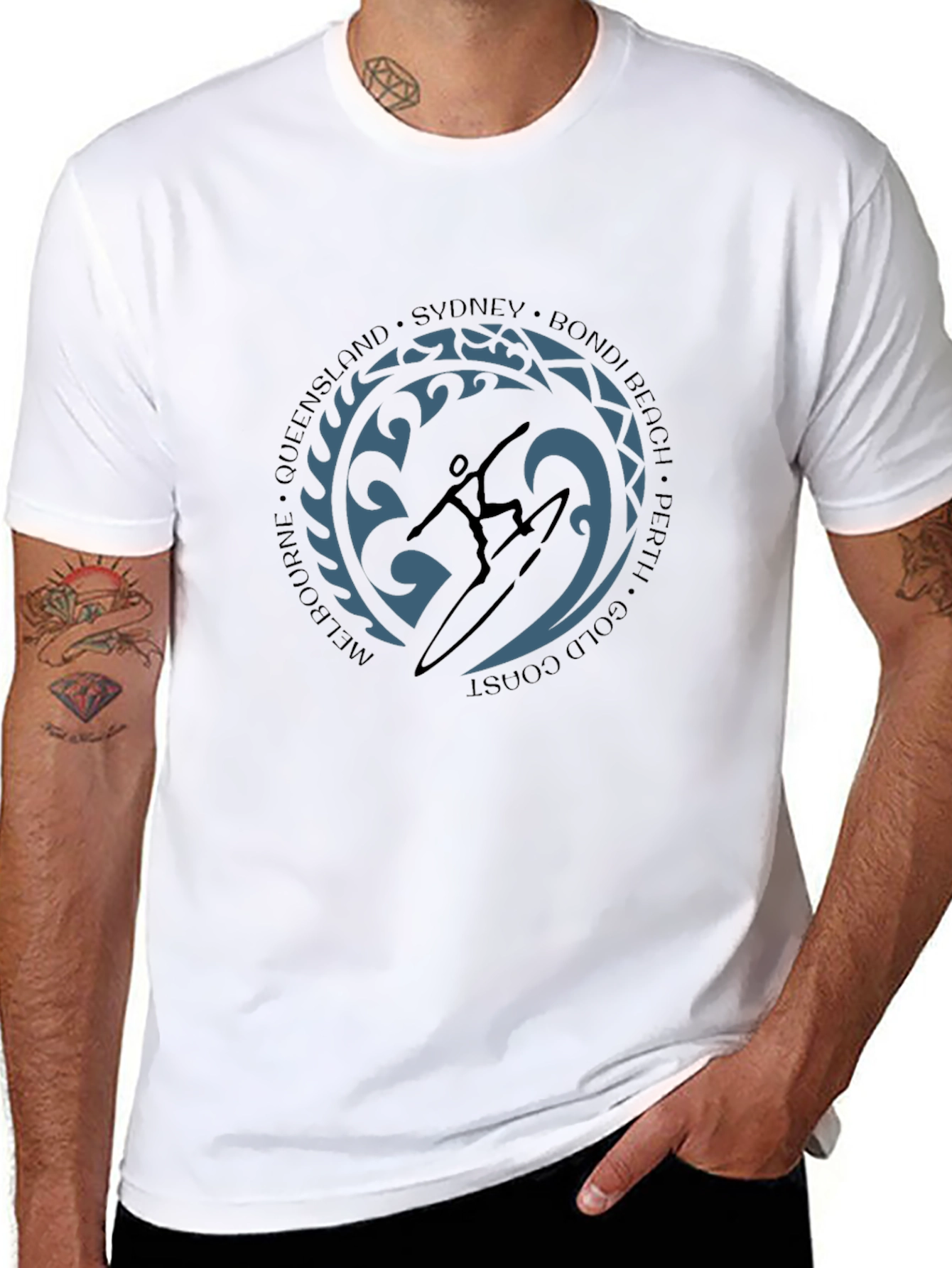 Surfer Silhouette Graphic Tee