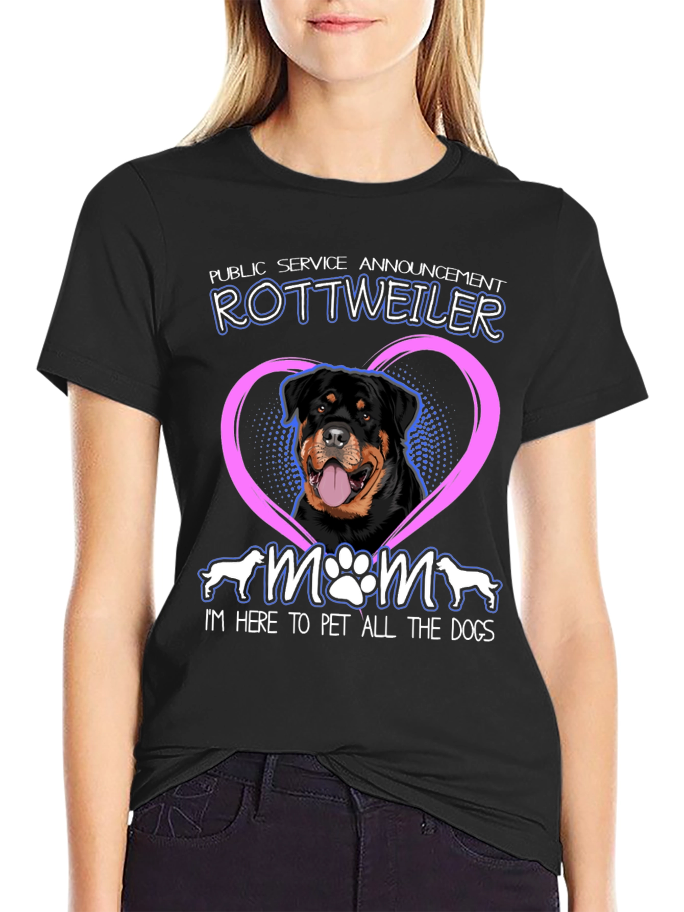Rottweiler Mom Heart T-Shirt – Cute Dog Lover Tee