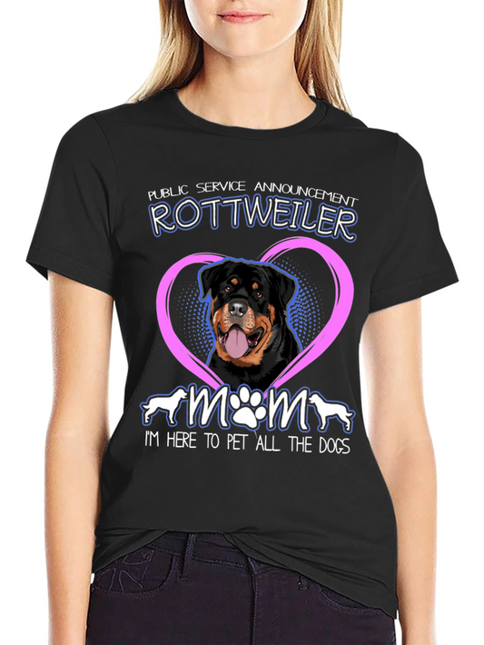Rottweiler Mom Heart T-Shirt – Cute Dog Lover Tee