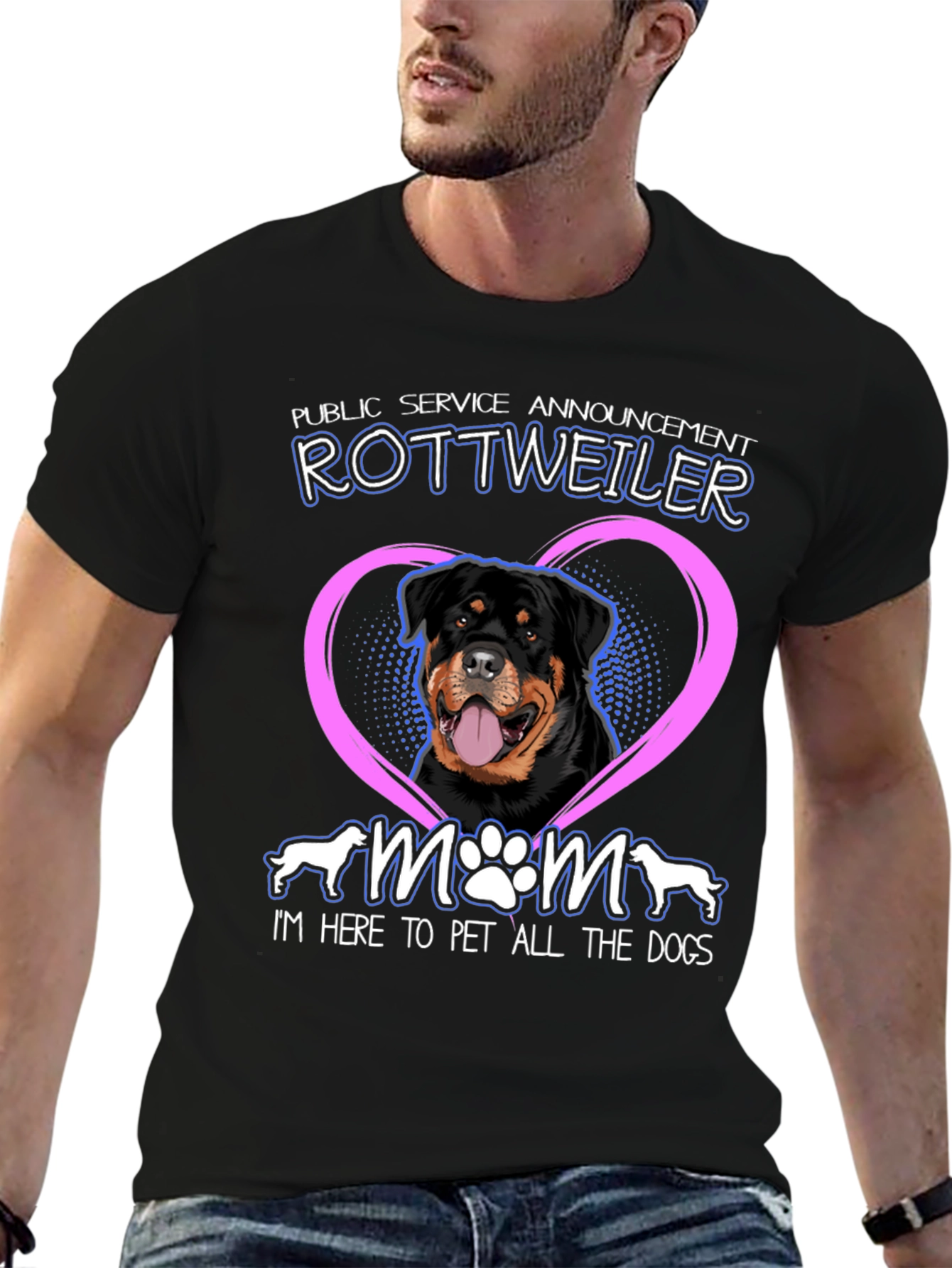 Rottweiler Mom Heart T-Shirt – Cute Dog Lover Tee