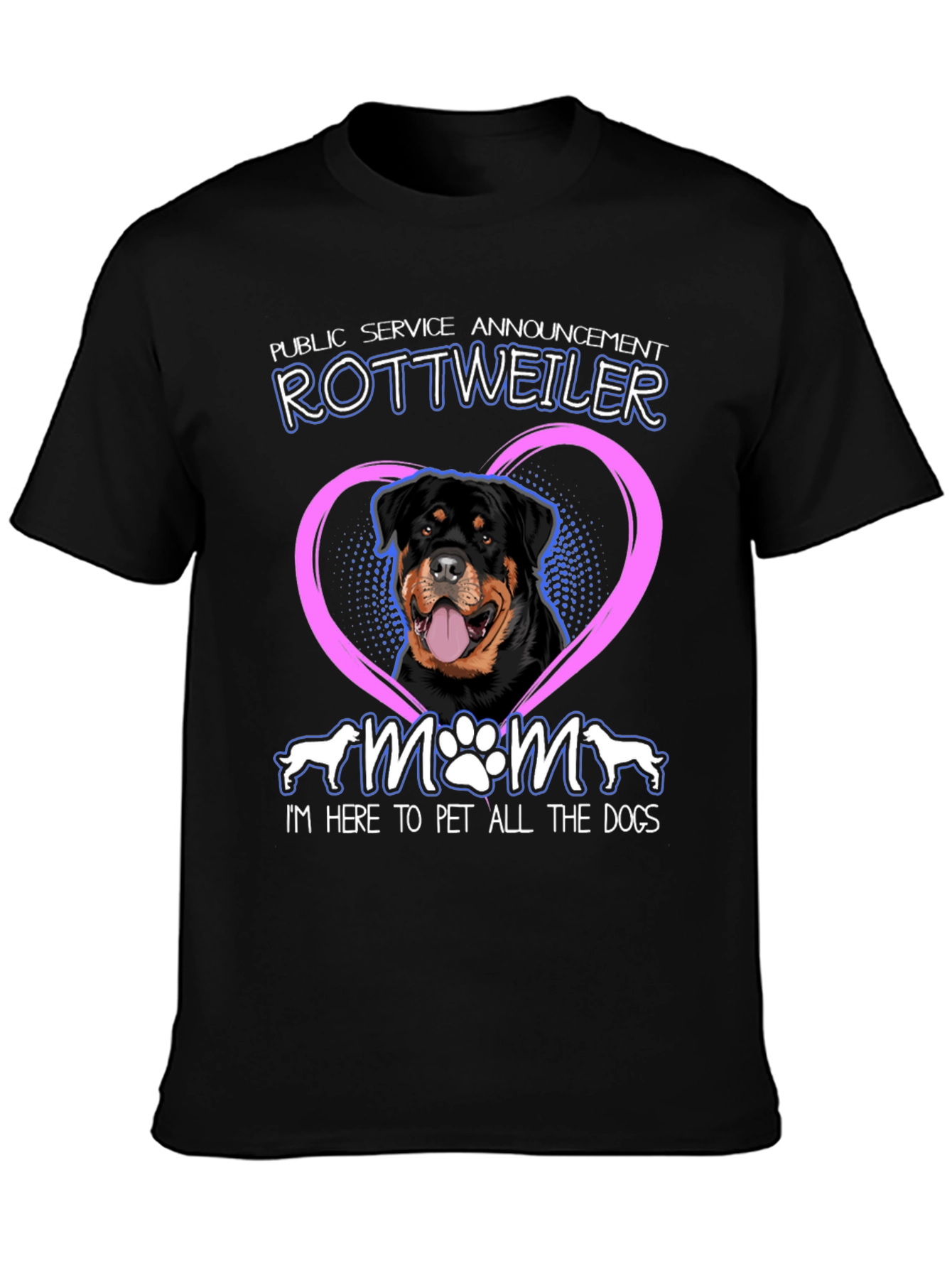 Rottweiler Mom Heart T-Shirt – Cute Dog Lover Tee