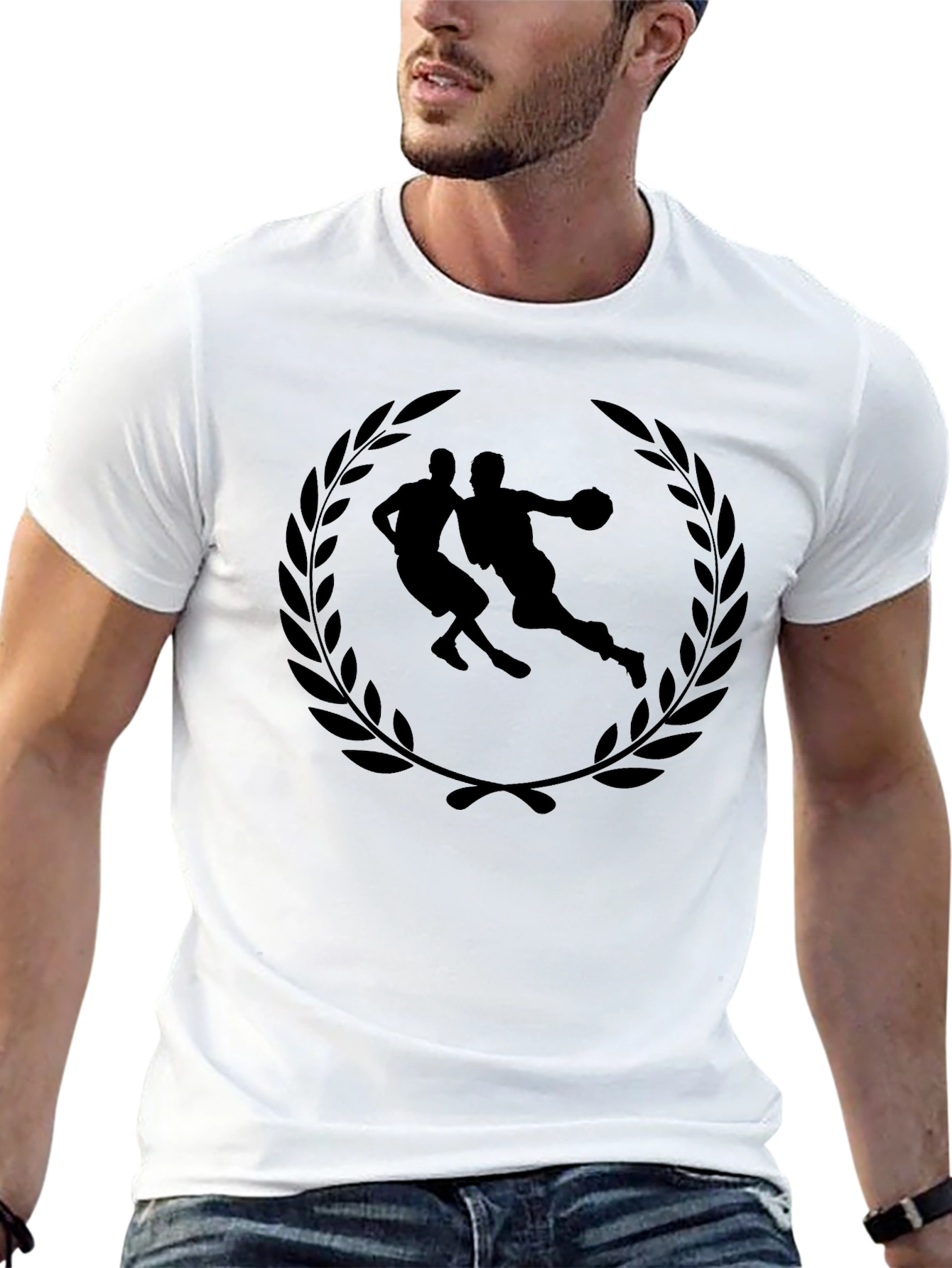 Basketball Player Laurel Wreath Graphic Tee