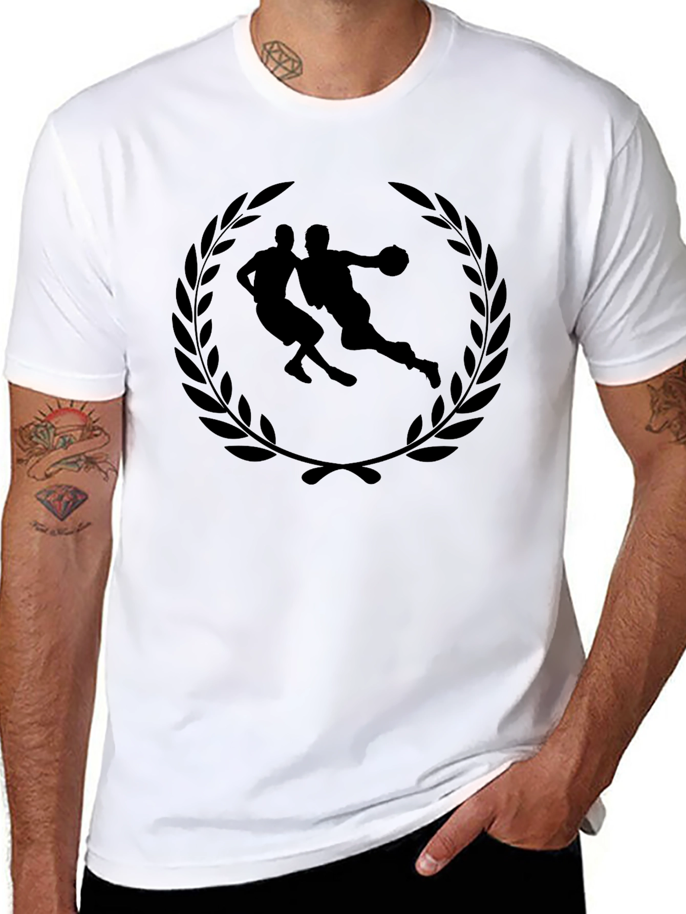 Basketball Player Laurel Wreath Graphic Tee