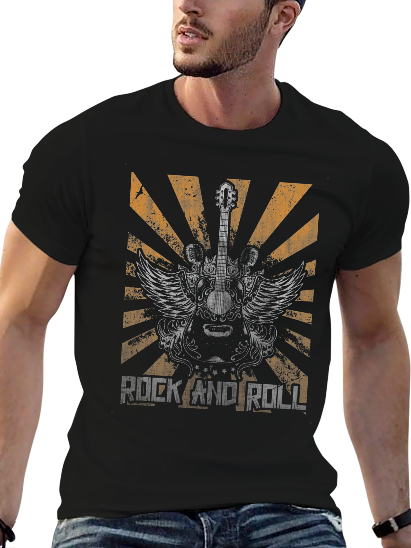 Rock and Roll Guitar Graphic Tee