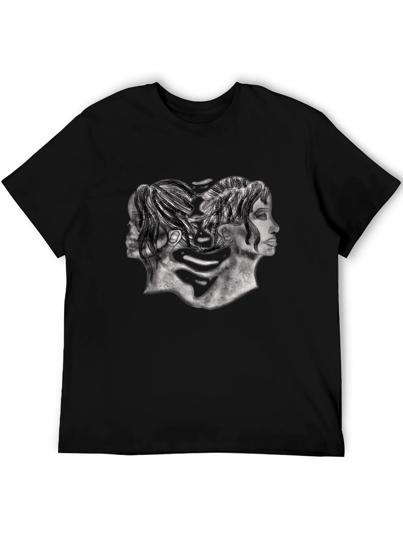 Two-Faced Graphic Tee - Mens Black T-Shirt
