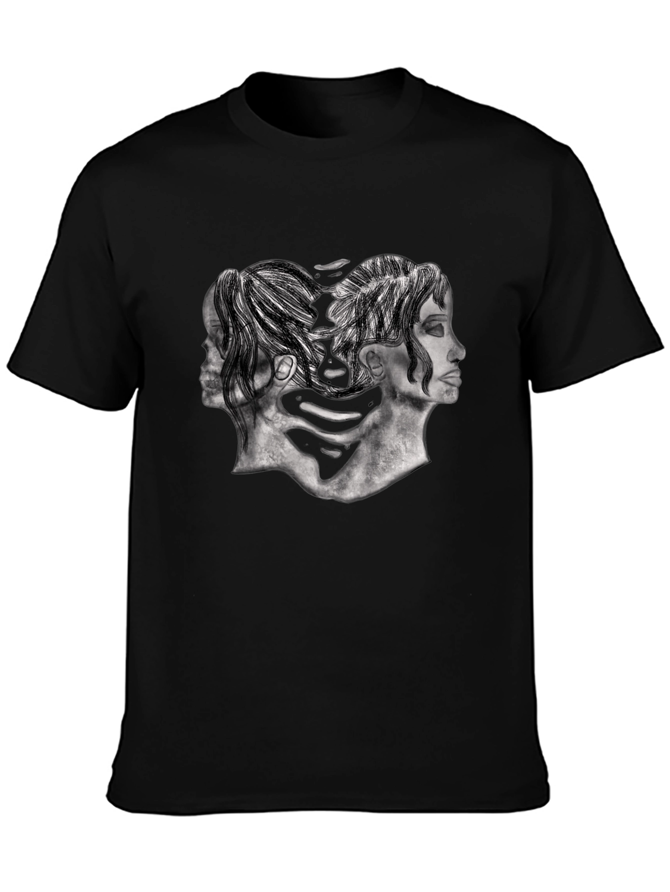 Two-Faced Graphic Tee - Mens Black T-Shirt
