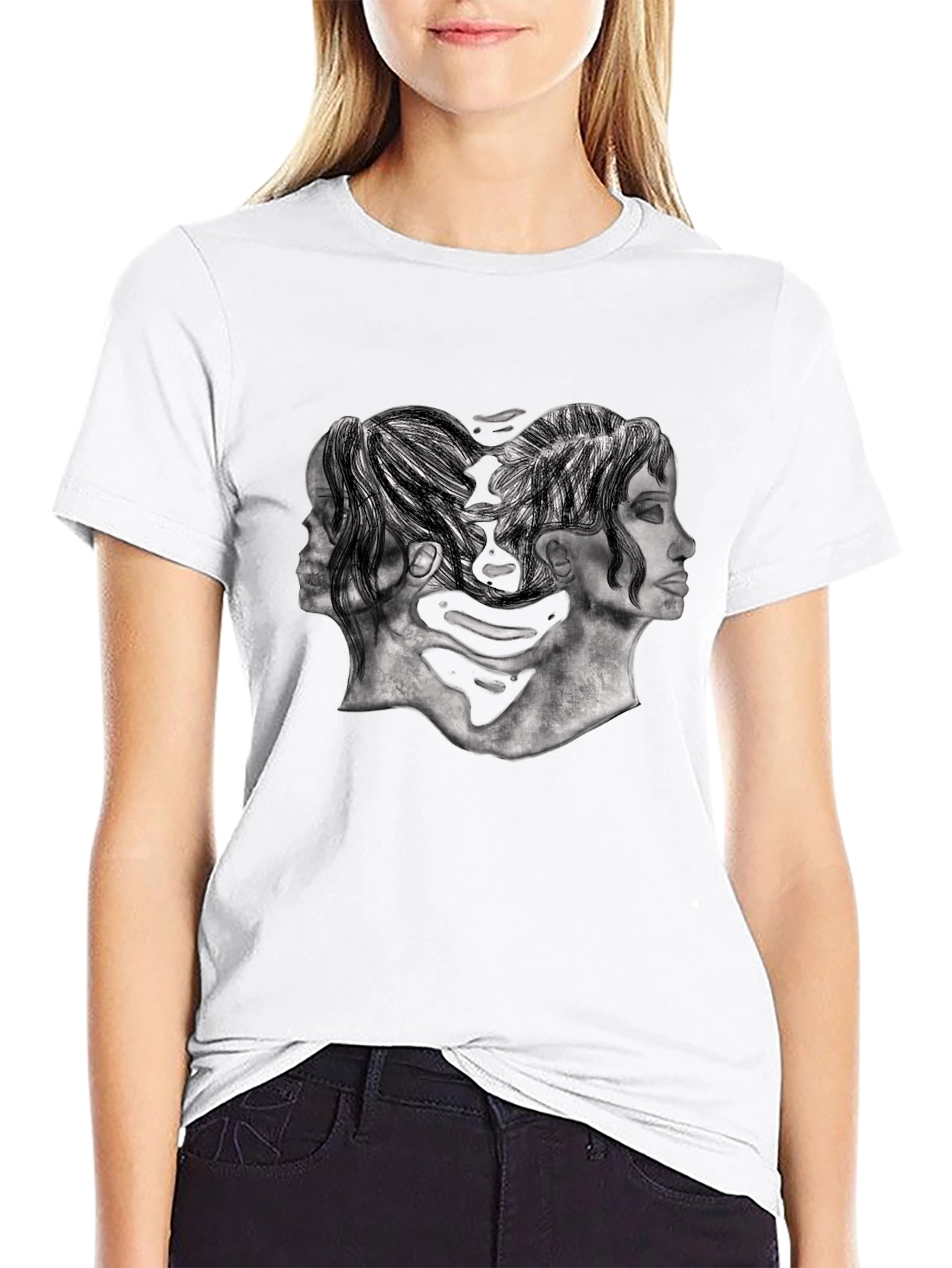 Two-Faced Graphic Tee - Mens Black T-Shirt