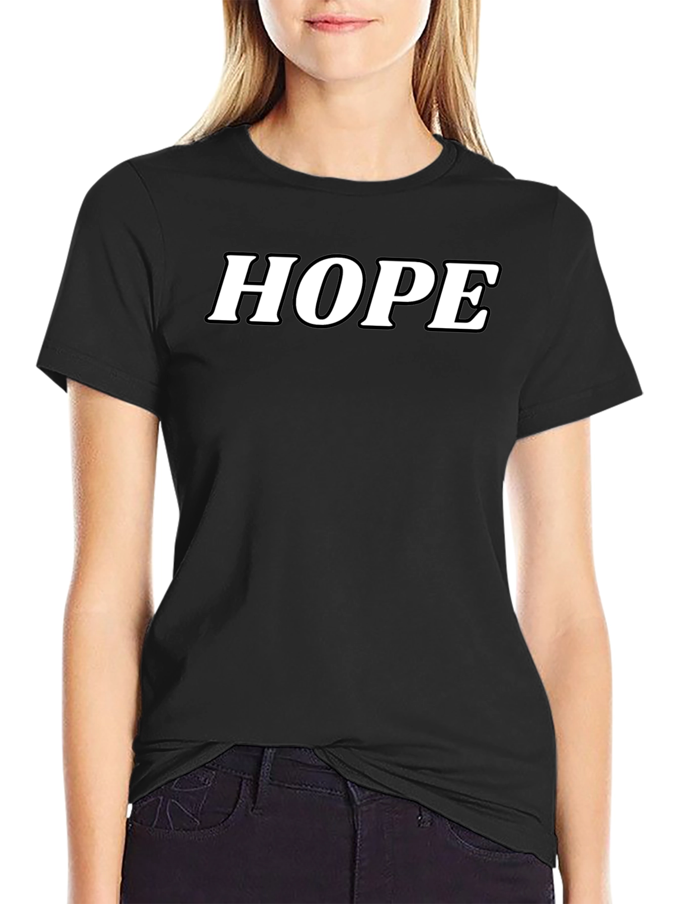 HOPE T-Shirt - Classic Black Cotton Blend Tee