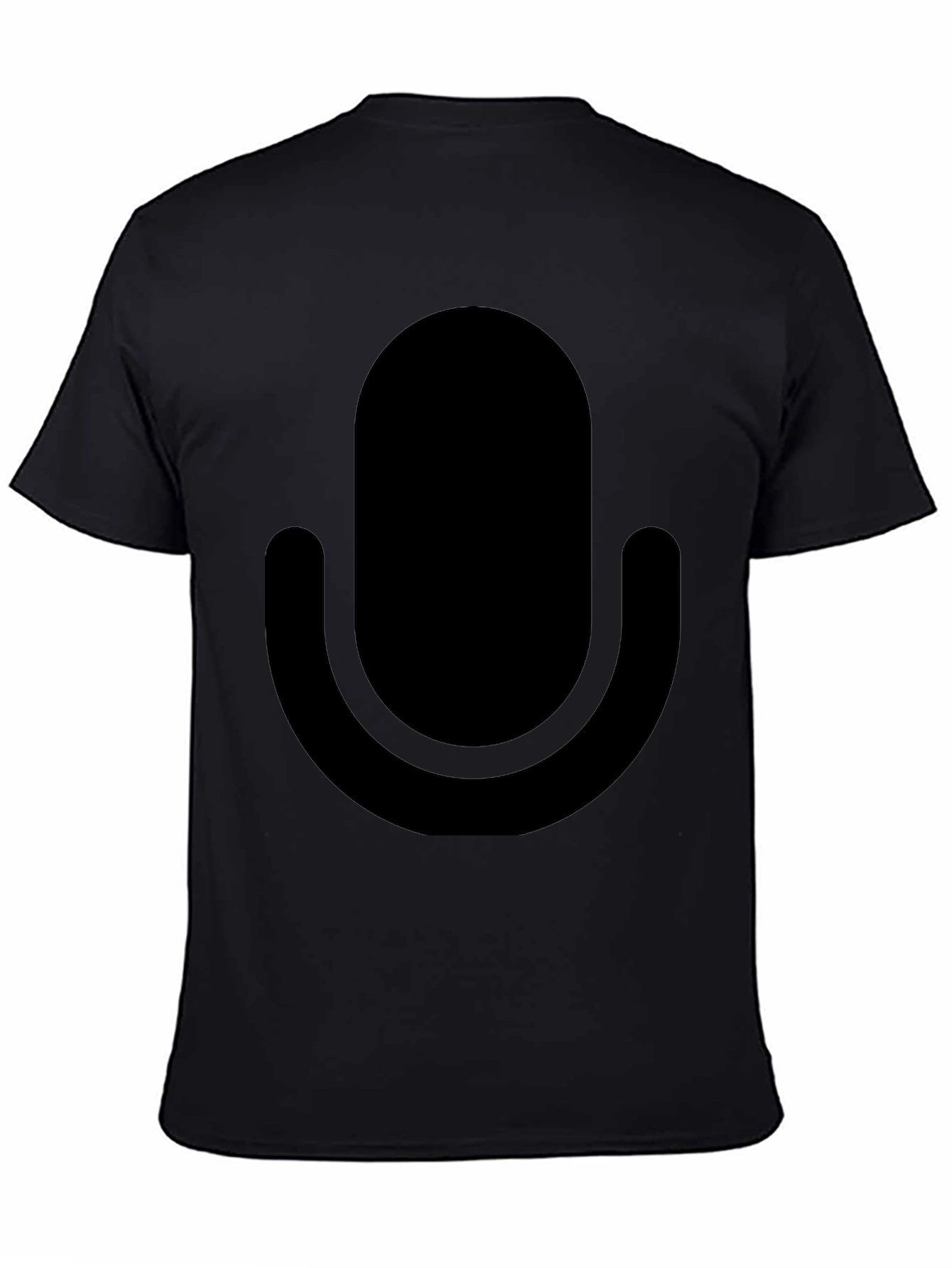 Minimalist Microphone Graphic T-Shirt - Black
