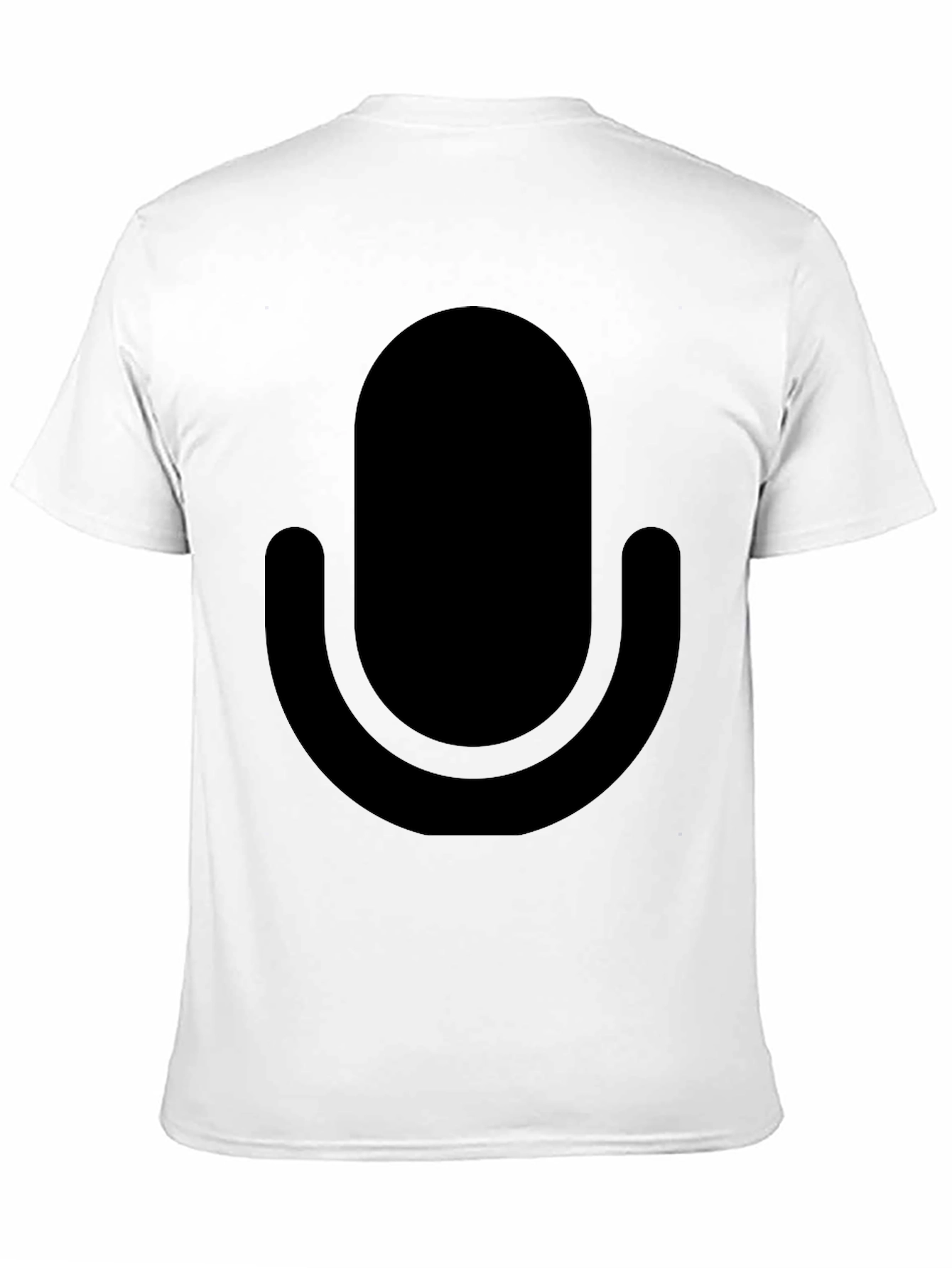 Minimalist Microphone Graphic T-Shirt - Black