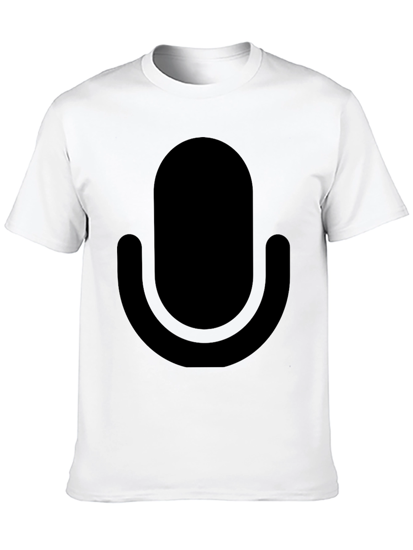 Minimalist Microphone Graphic T-Shirt - Black