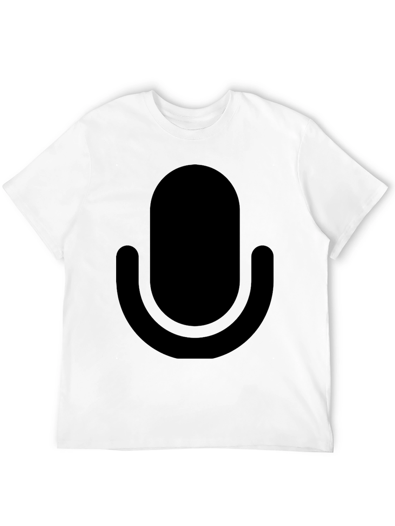 Minimalist Microphone Graphic T-Shirt - Black